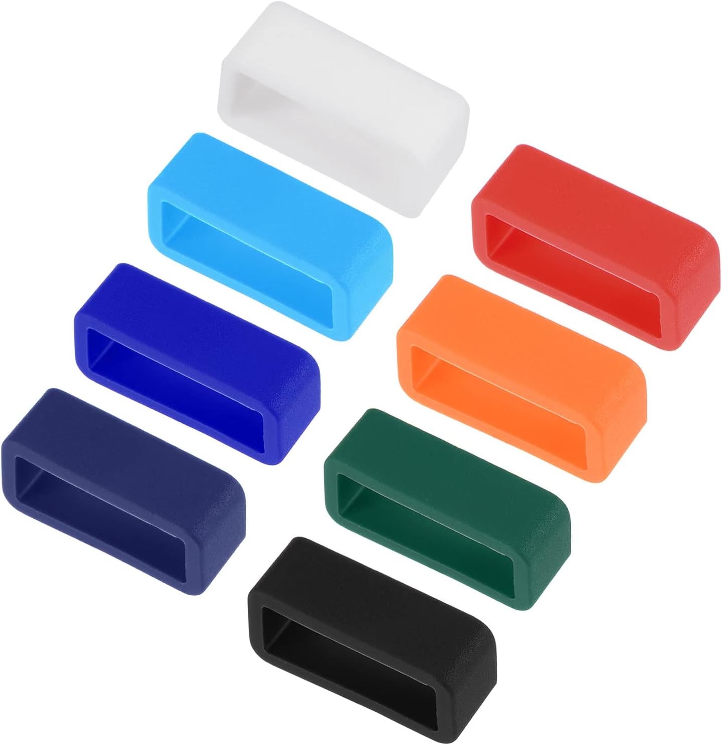 Watch Strap Holder Loop, Rubber Replacement Fastener Rings Silicone Watch Retainers for 16mm Width Watch Band Mix Color 8 Pcs - Image 1