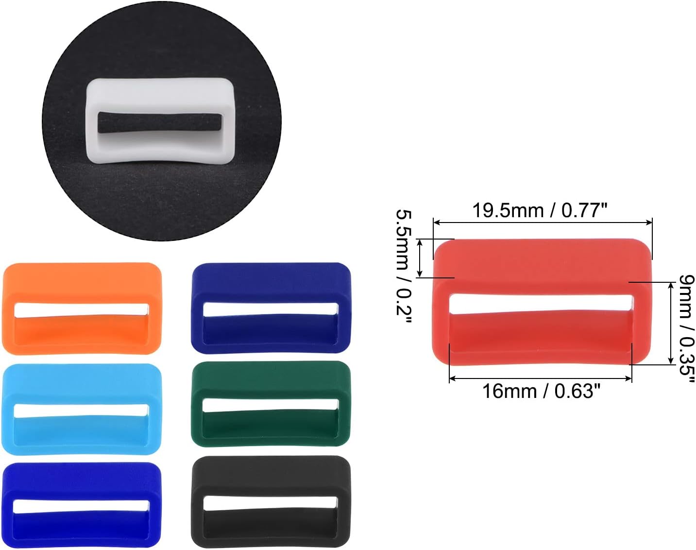 Watch Strap Holder Loop, Rubber Replacement Fastener Rings Silicone Watch Retainers for 16mm Width Watch Band Mix Color 8 Pcs - Image 2