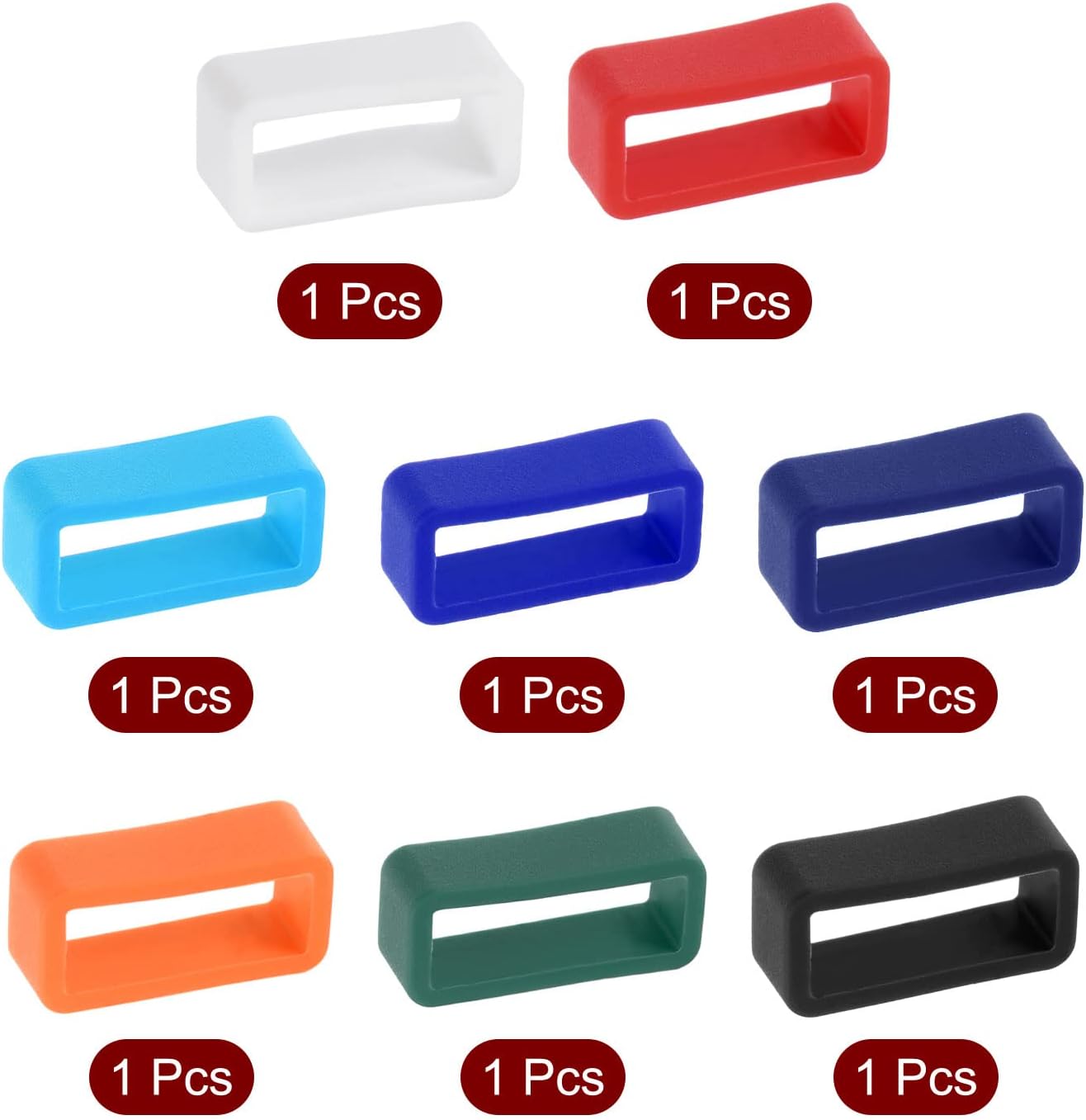 Watch Strap Holder Loop, Rubber Replacement Fastener Rings Silicone Watch Retainers for 16mm Width Watch Band Mix Color 8 Pcs - Image 3