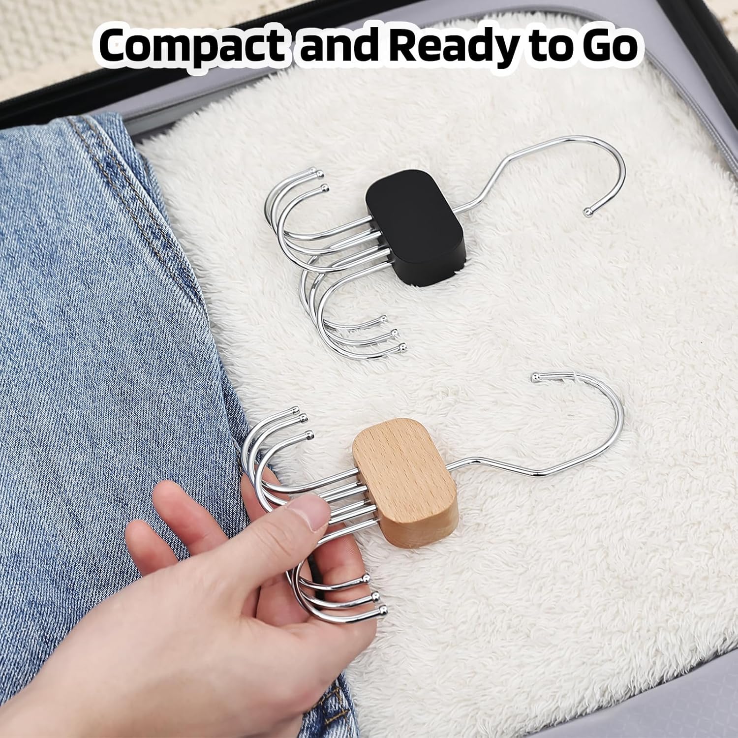 3 Pack Tank Top Hangers, 2026 Upgraded Bra Hanger for Closet Organizer & Storage, 360° Rotating & Foldable Design, Wooden Space-Saving Hanger for Tank Tops, Bras and More (Black) - Image 8