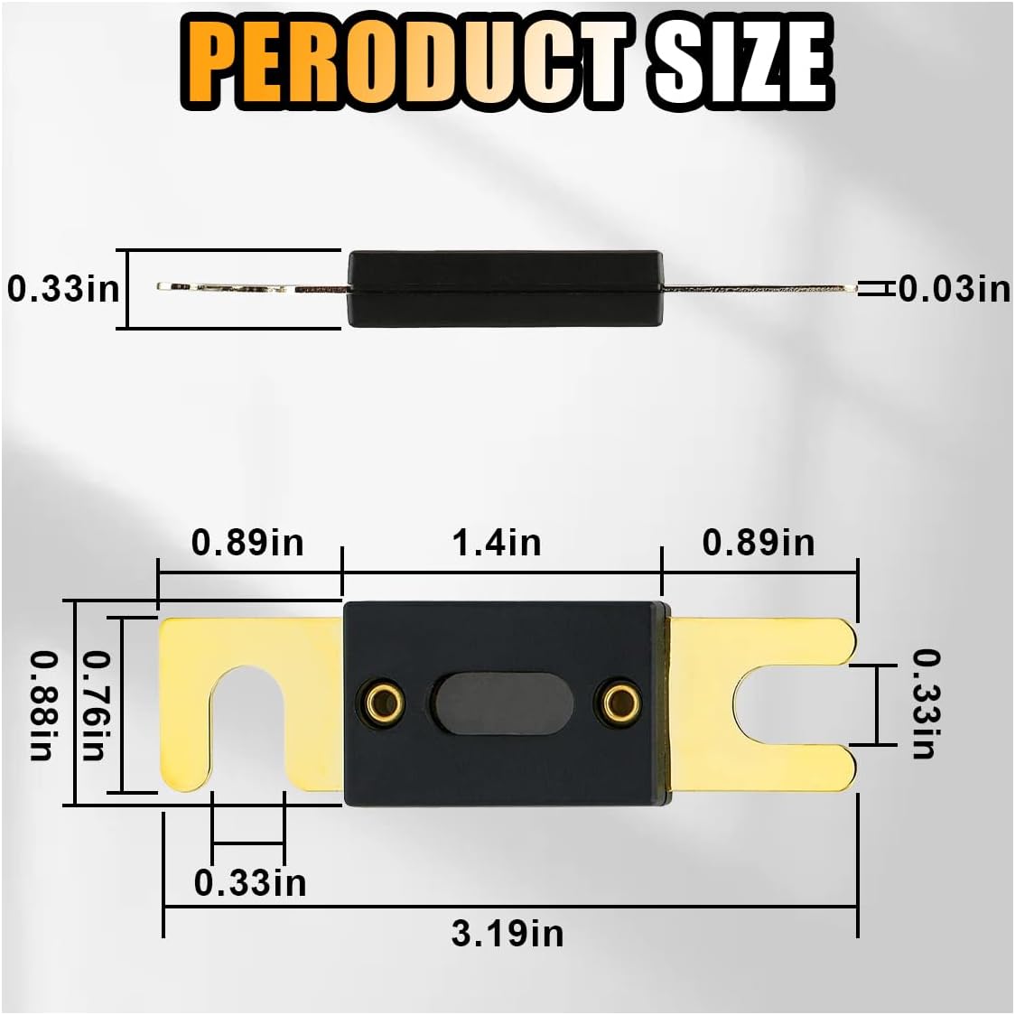 6PCS 300Amp/300A ANL Fuse, Blade Fuse for Marine Car Vehicle Audio and Video System, ANL Inline Fuse Gold Plated Fuse 32V for Inverters and Other Current Applications (300Amp) - Image 2