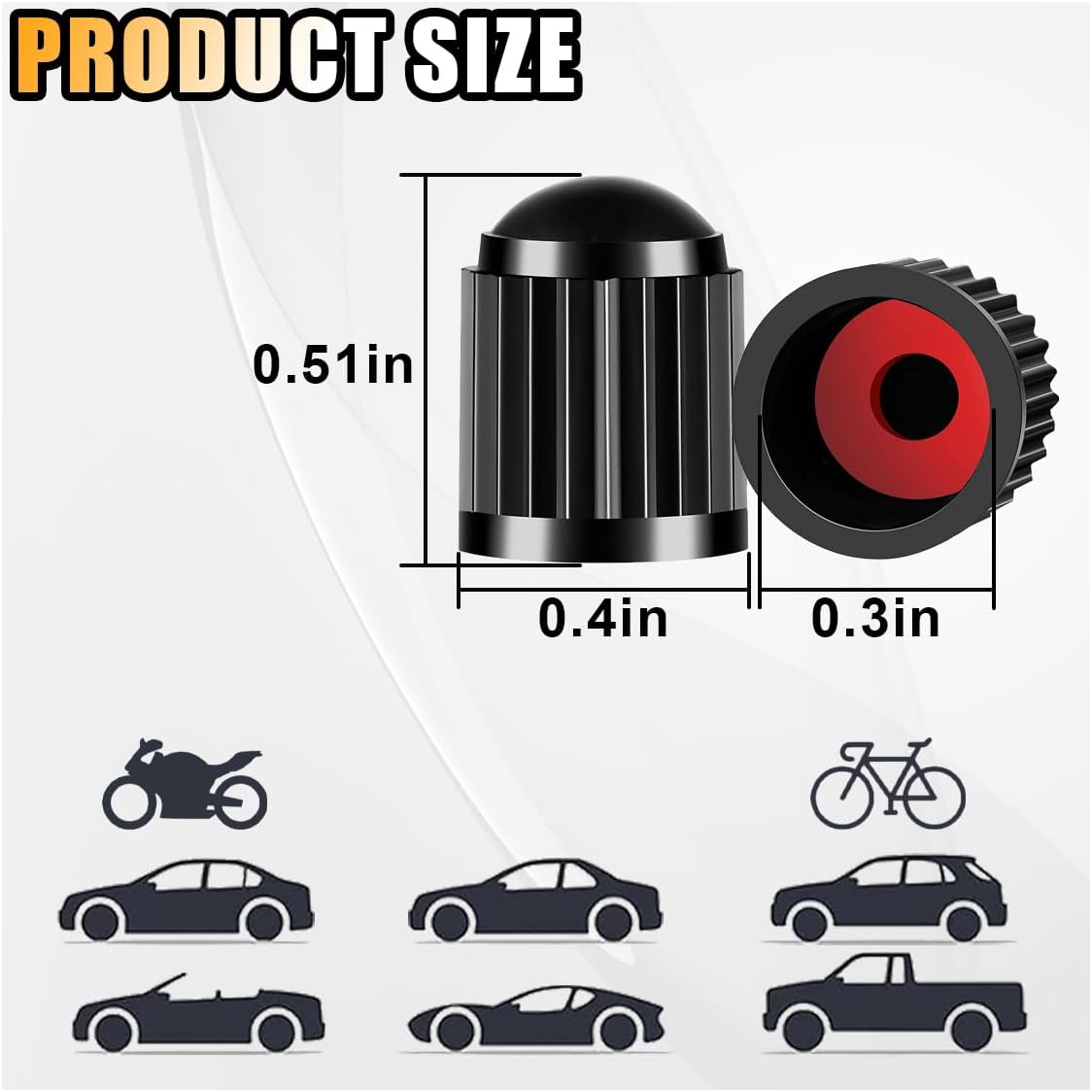 25PCS Tire Valve Stem Caps, Airtight Seal Stem Covers with O Rubber Ring, Car Tire Valve Dustproof Caps, Plastic Valve Stem Caps, Universal Accessories for Car SUV Bicycle Truck - Image 2
