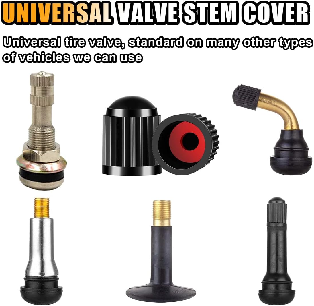 25PCS Tire Valve Stem Caps, Airtight Seal Stem Covers with O Rubber Ring, Car Tire Valve Dustproof Caps, Plastic Valve Stem Caps, Universal Accessories for Car SUV Bicycle Truck - Image 5