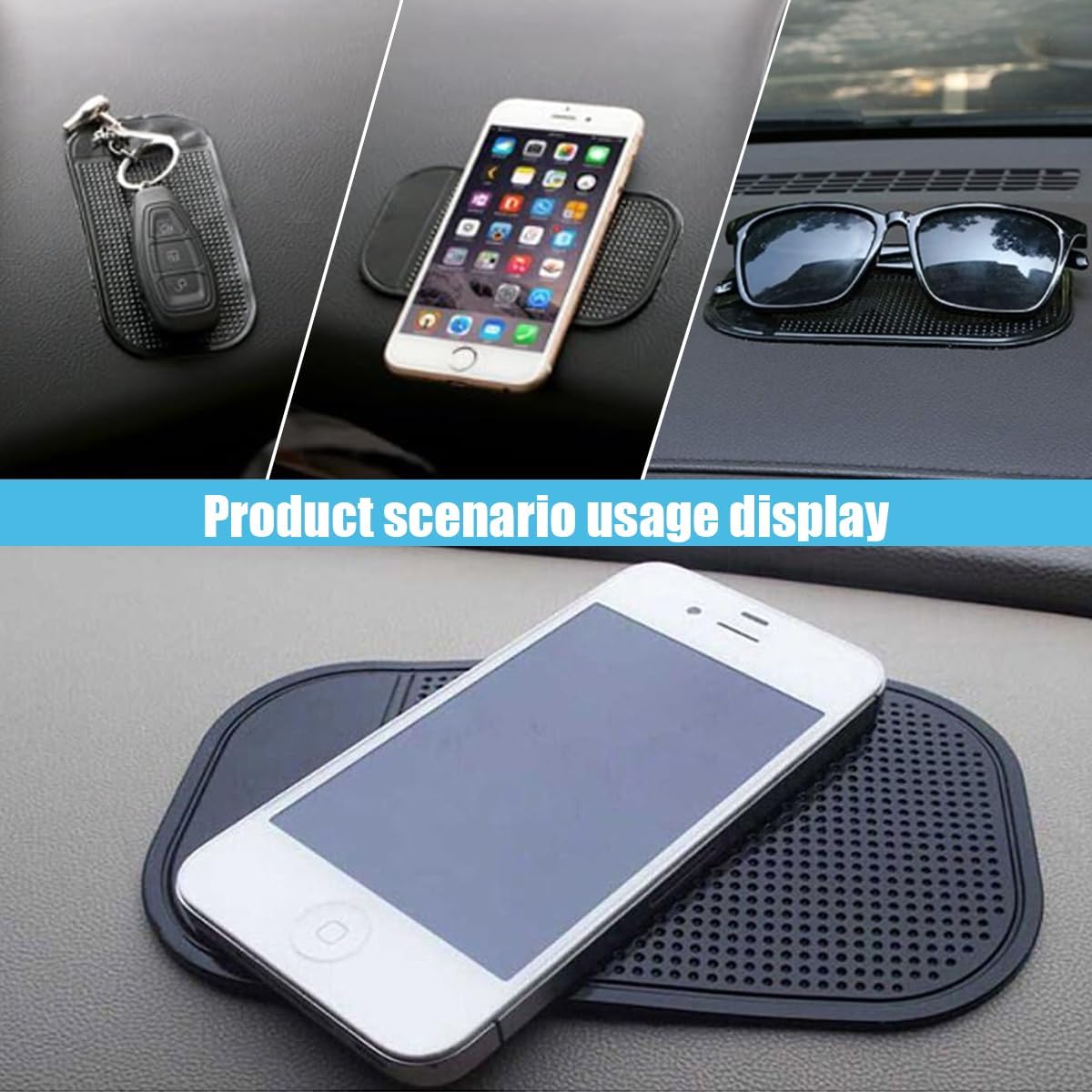 5PCS Car Dashboard Non-Slip Mat, Anti-Slide Sticky Multifunctional Pads for Auto Dashboard, Cell Phone Bracket Mat, Fit for Cell Phones, Keys, Sunglasses, GPS, Coins, Mirrors - Image 6