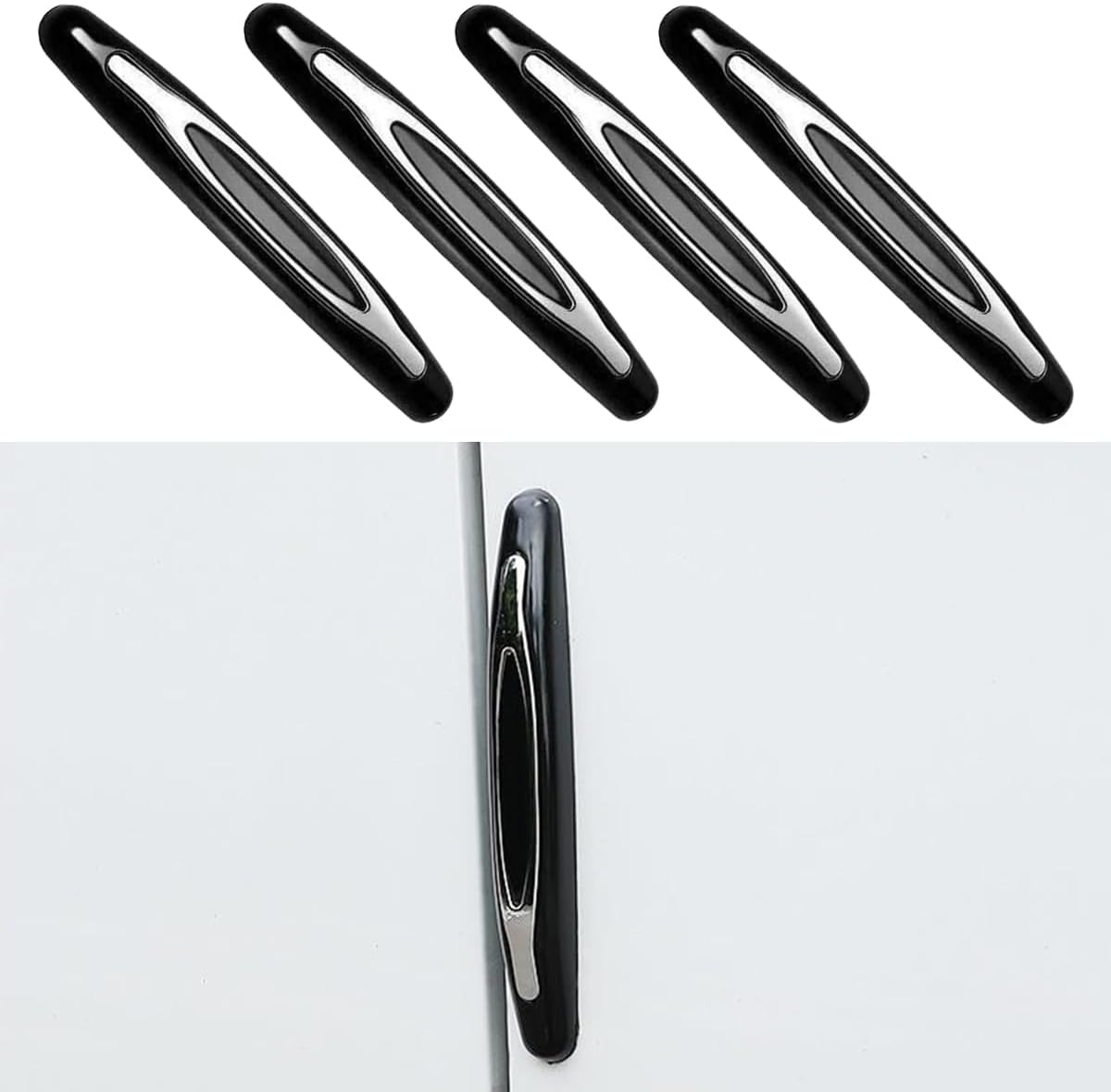 4PCS Car Door Edge Guards, Auto Side Door Protector Car Door Self Adhesive Anti-Collision Trim Strip, Universal Car Body Anti-Scratch Bumper Guard for Car SUV Truck (Black) - Image 1