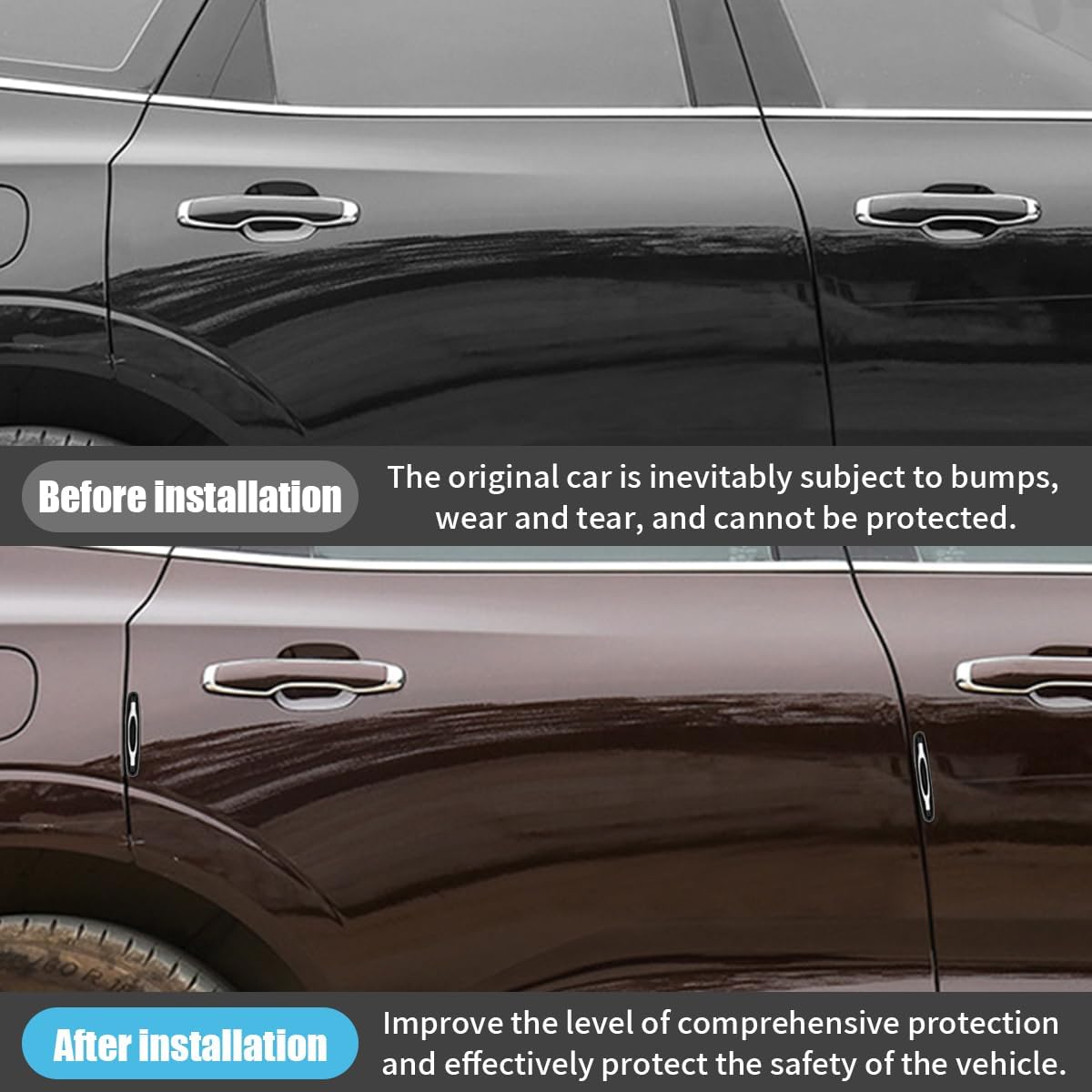 4PCS Car Door Edge Guards, Auto Side Door Protector Car Door Self Adhesive Anti-Collision Trim Strip, Universal Car Body Anti-Scratch Bumper Guard for Car SUV Truck (Black) - Image 5