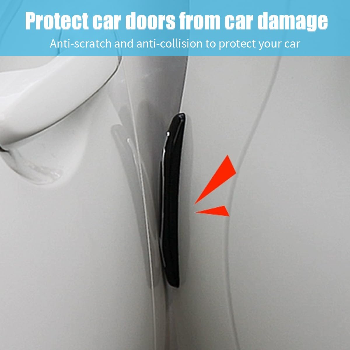 4PCS Car Door Edge Guards, Auto Side Door Protector Car Door Self Adhesive Anti-Collision Trim Strip, Universal Car Body Anti-Scratch Bumper Guard for Car SUV Truck (Black) - Image 6