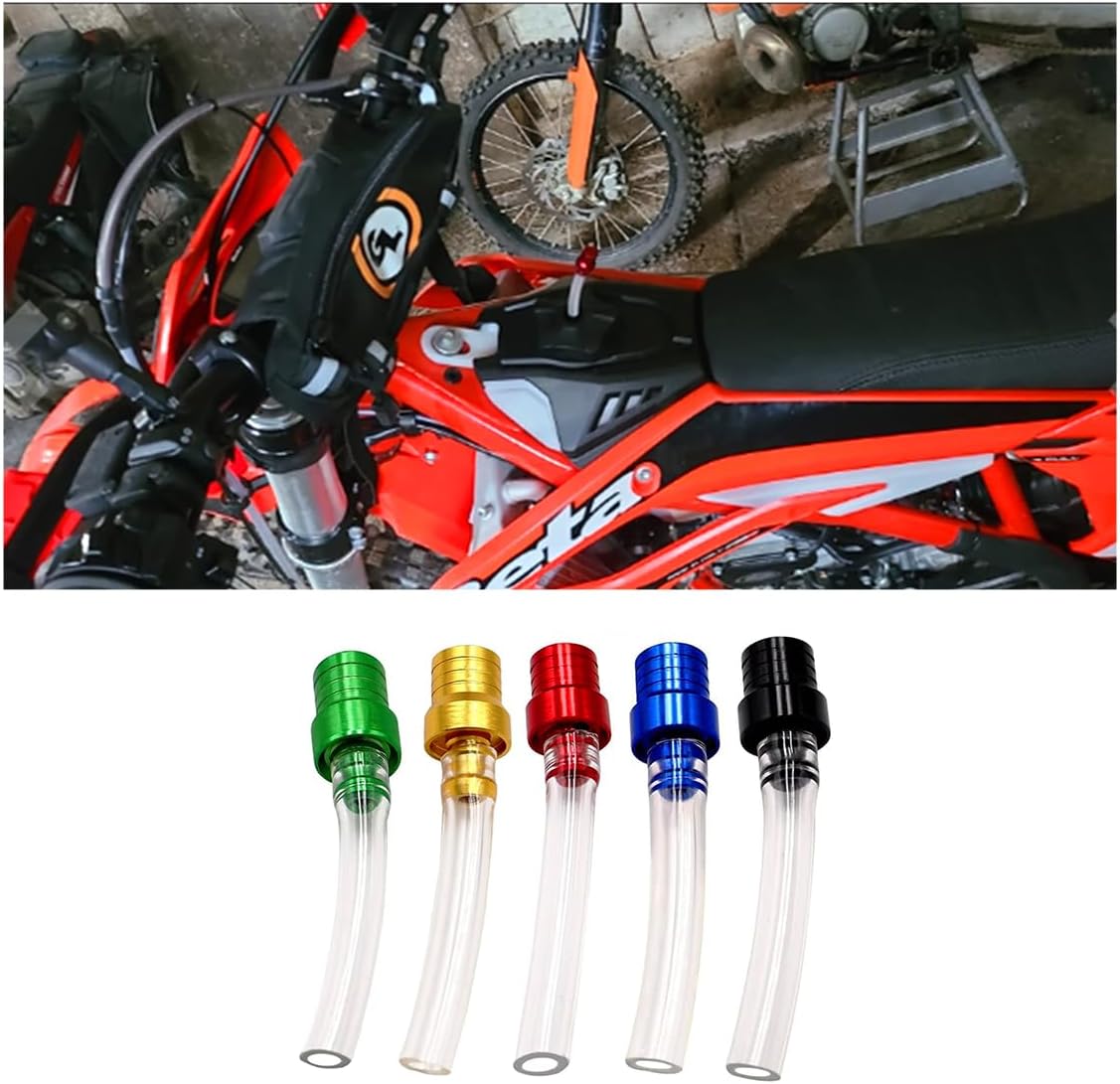 5PCS Motorcycle Gas Fuel Tank Cap Breather Hose, Universal CNC Gas Cap Valve Vent, Breathing Valve Tube Compatible with ATV Quad CRF YZF RMZ KLX DRZ Pit Dirt Bike Motorcycle - Image 1