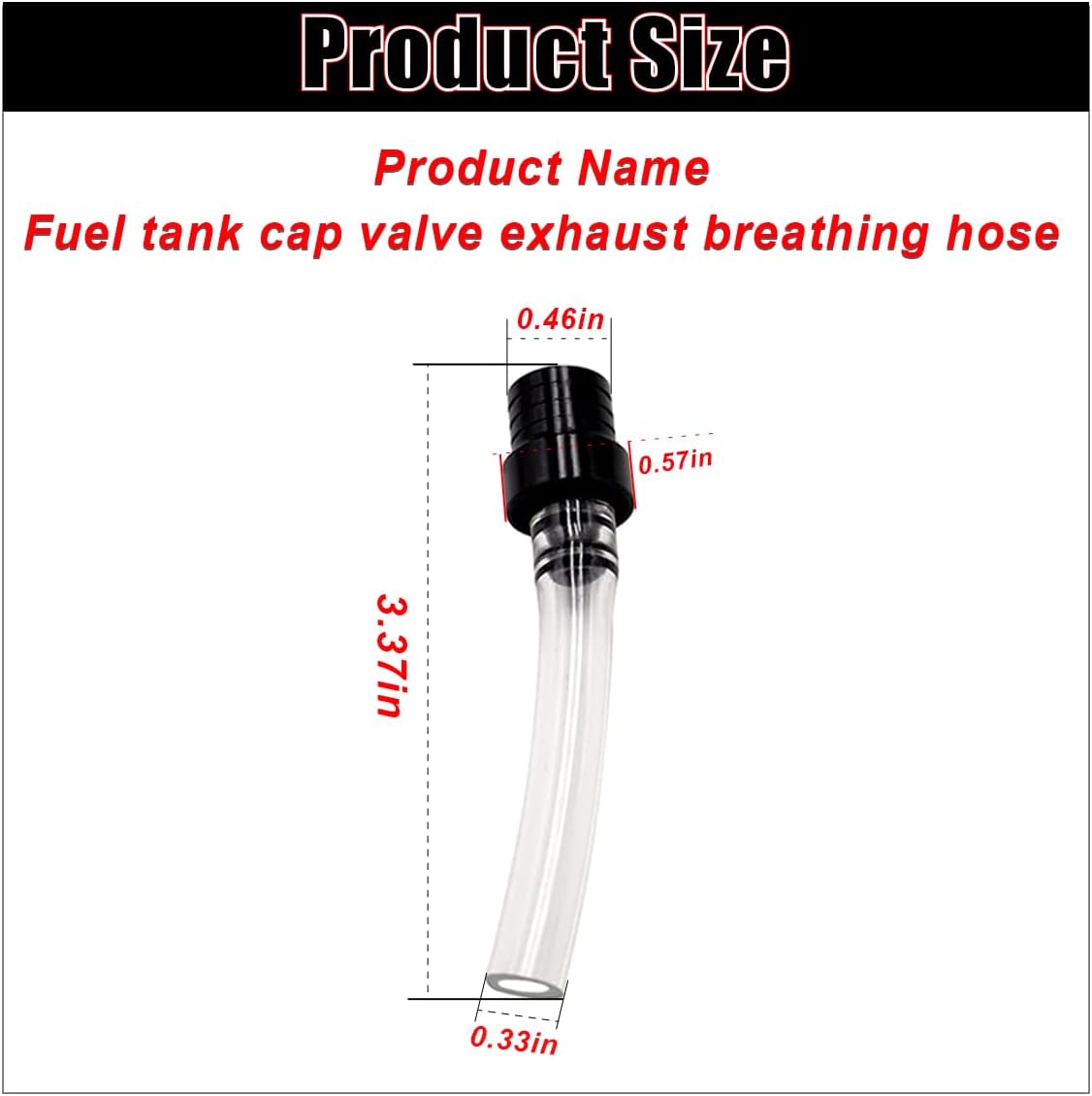 5PCS Motorcycle Gas Fuel Tank Cap Breather Hose, Universal CNC Gas Cap Valve Vent, Breathing Valve Tube Compatible with ATV Quad CRF YZF RMZ KLX DRZ Pit Dirt Bike Motorcycle - Image 2