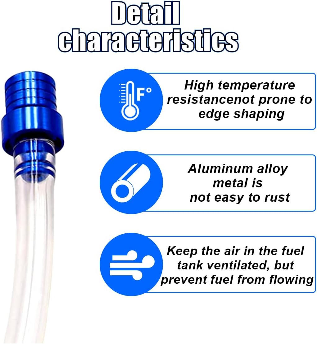 5PCS Motorcycle Gas Fuel Tank Cap Breather Hose, Universal CNC Gas Cap Valve Vent, Breathing Valve Tube Compatible with ATV Quad CRF YZF RMZ KLX DRZ Pit Dirt Bike Motorcycle - Image 6