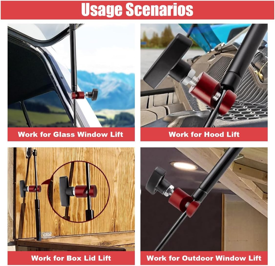 Car Lift Support Clamp, Hood Strut Clamp Spark Plug Caliper 2-in-1 Tool, Car Hoods Prop Rod Hood Stay Holder, Universal Auto Support Rod Retainer Accessories for Cars (Red) - Image 5