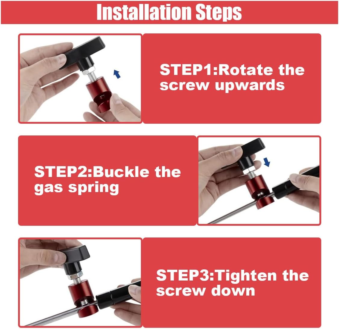 Car Lift Support Clamp, Hood Strut Clamp Spark Plug Caliper 2-in-1 Tool, Car Hoods Prop Rod Hood Stay Holder, Universal Auto Support Rod Retainer Accessories for Cars (Red) - Image 6
