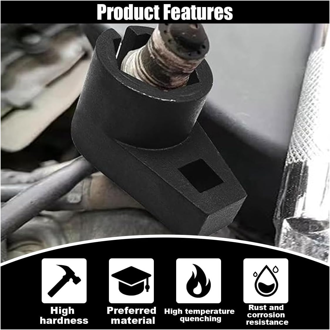 Car Offset Oxygen Sensor Socket, 3/8-Inch Drive, 7/8-Inch (22mm), Side Wire Gate Accesses Sensor for Protect Wire from Damage, Universal Car Accessories for Most Cars (3/8) - Image 3