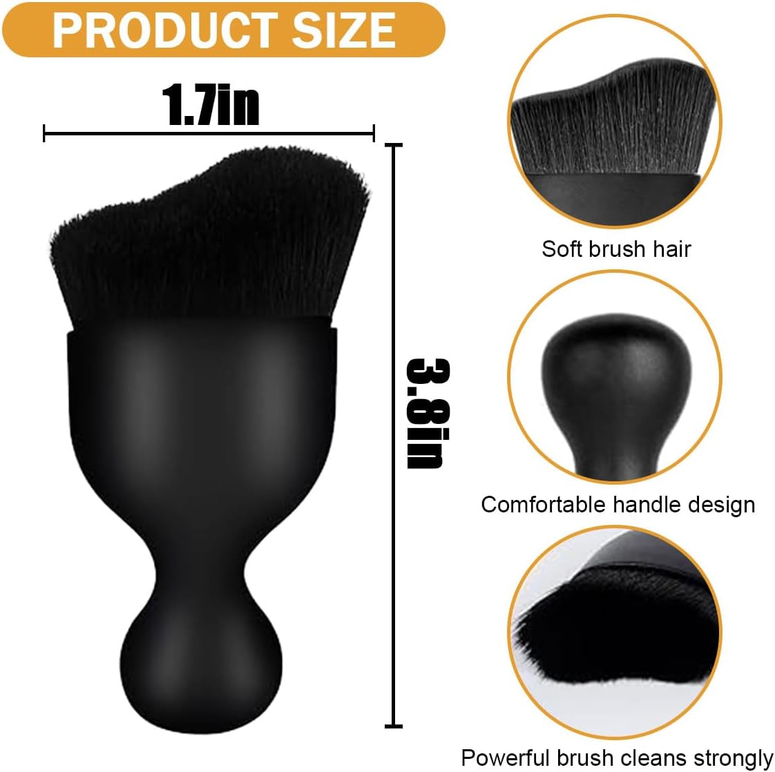 Car Interior Detailing Brush - Curved Soft Bristle Cleaning Brush, Dust Collectors Car Interior Cleaning Tool for Car Dashboard Air Conditioner Vents Leather, No Scratches (Black/2PCS) - Image 2