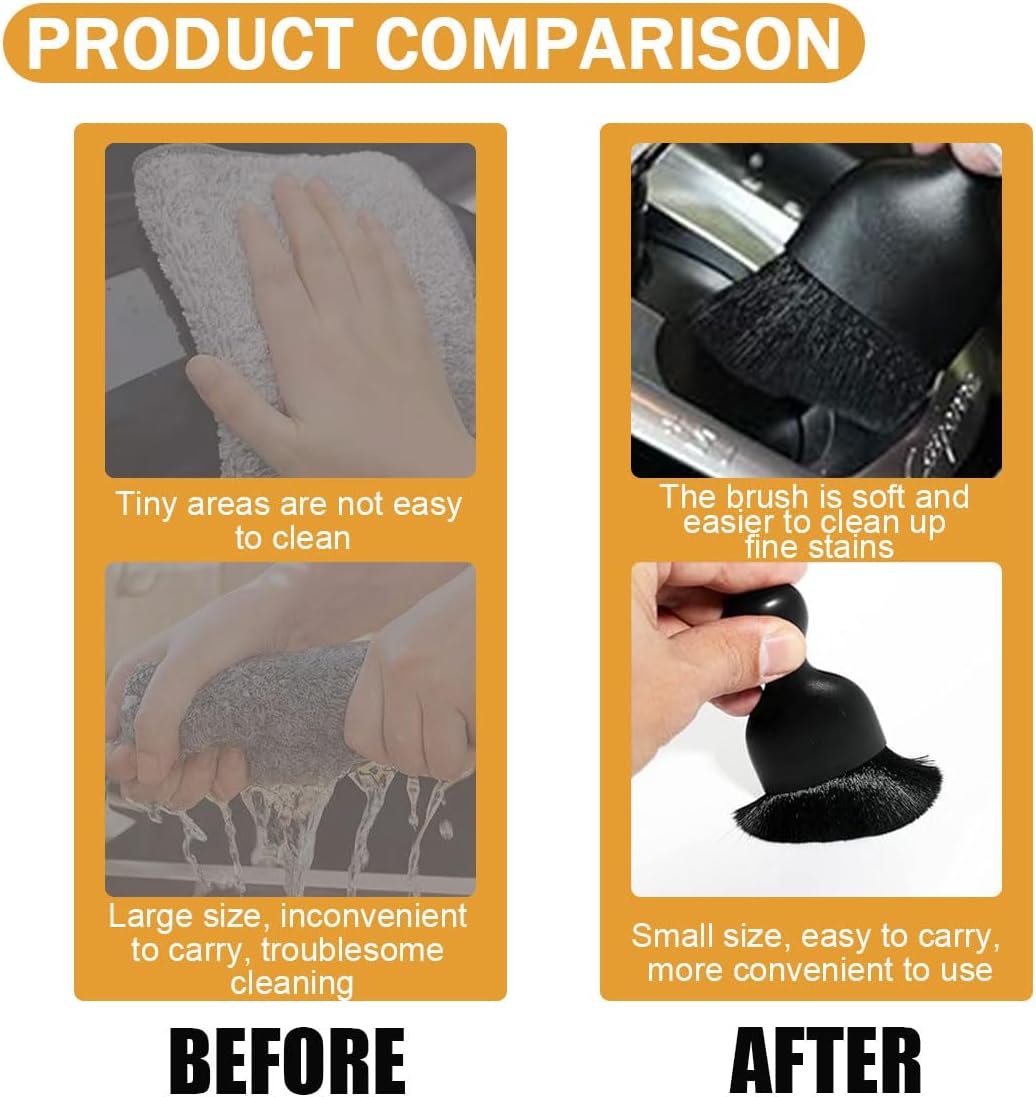 Car Interior Detailing Brush - Curved Soft Bristle Cleaning Brush, Dust Collectors Car Interior Cleaning Tool for Car Dashboard Air Conditioner Vents Leather, No Scratches (Black/2PCS) - Image 4