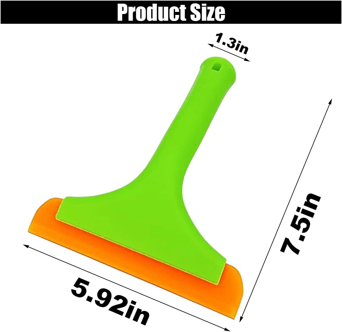 Small Silicone Window Squeegee, Car Windshield Water Blade Scraper, Multifunctional Squeegee with 5.9 Inch Blade and Non-Slip Handle, Auto Cleaning Accessory for Window, Mirror, Glass, Home (Green) - Image 2