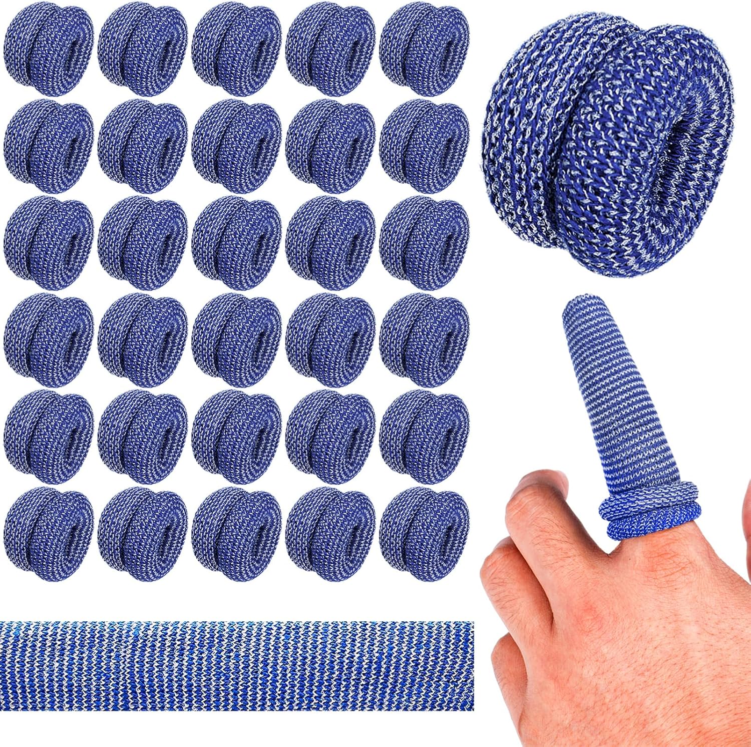 Finger Bandage Finger Roll Tubular Bandage 30 Pieces Breathable Finger Cots Wounds Care Dressings Elastic Thumb Bandages for Finger Sprains First Aid Scald Protection Gardening Work - Image 1