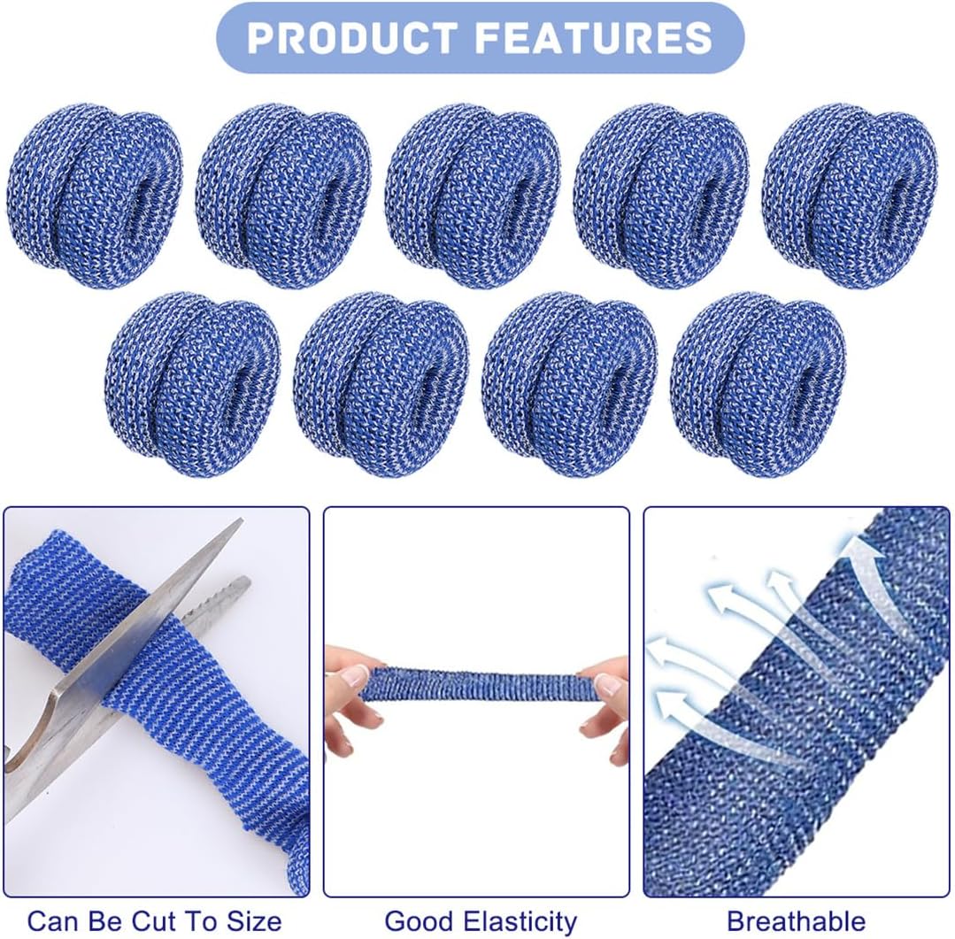 Finger Bandage Finger Roll Tubular Bandage 30 Pieces Breathable Finger Cots Wounds Care Dressings Elastic Thumb Bandages for Finger Sprains First Aid Scald Protection Gardening Work - Image 2