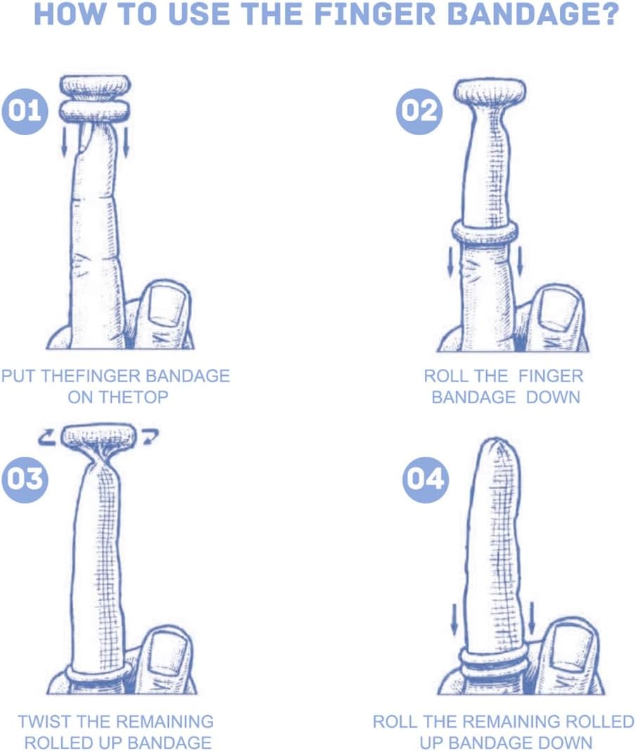Finger Bandage Finger Roll Tubular Bandage 30 Pieces Breathable Finger Cots Wounds Care Dressings Elastic Thumb Bandages for Finger Sprains First Aid Scald Protection Gardening Work - Image 4