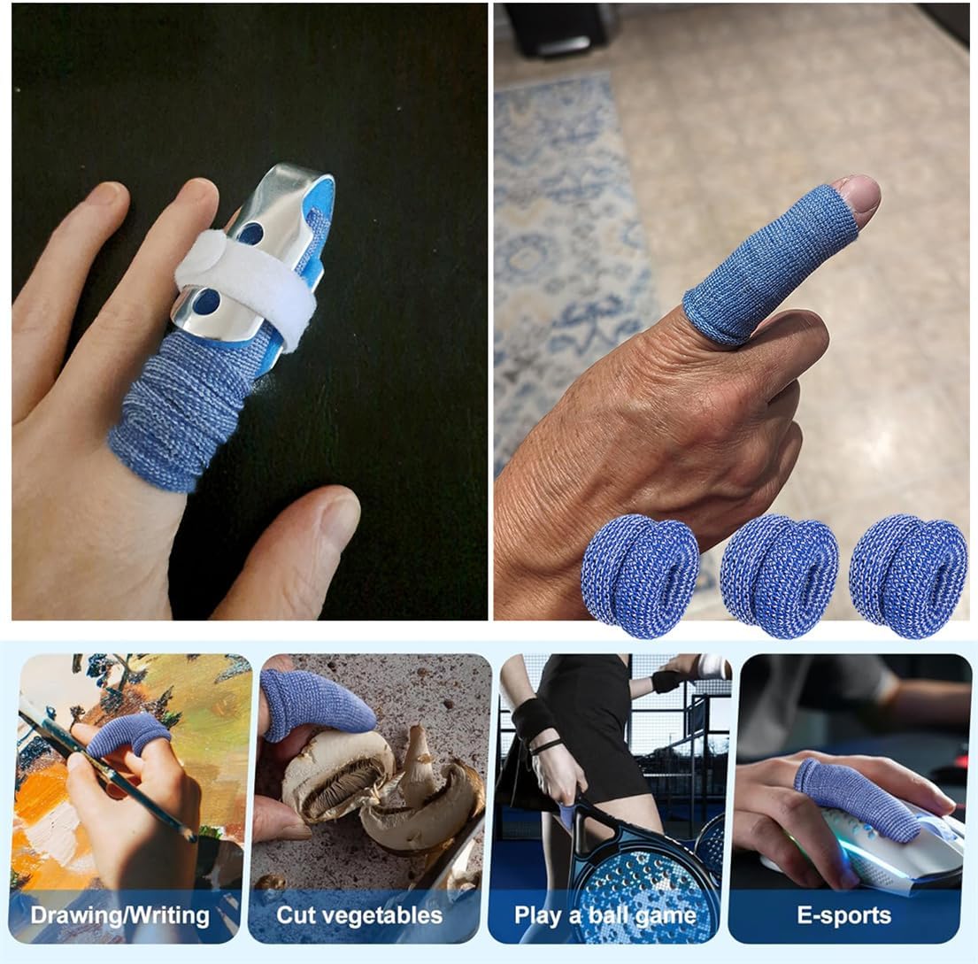 Finger Bandage Finger Roll Tubular Bandage 30 Pieces Breathable Finger Cots Wounds Care Dressings Elastic Thumb Bandages for Finger Sprains First Aid Scald Protection Gardening Work - Image 7