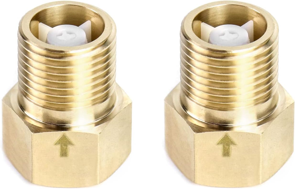 2Pcs Brass One-way Check Valve, 1/2