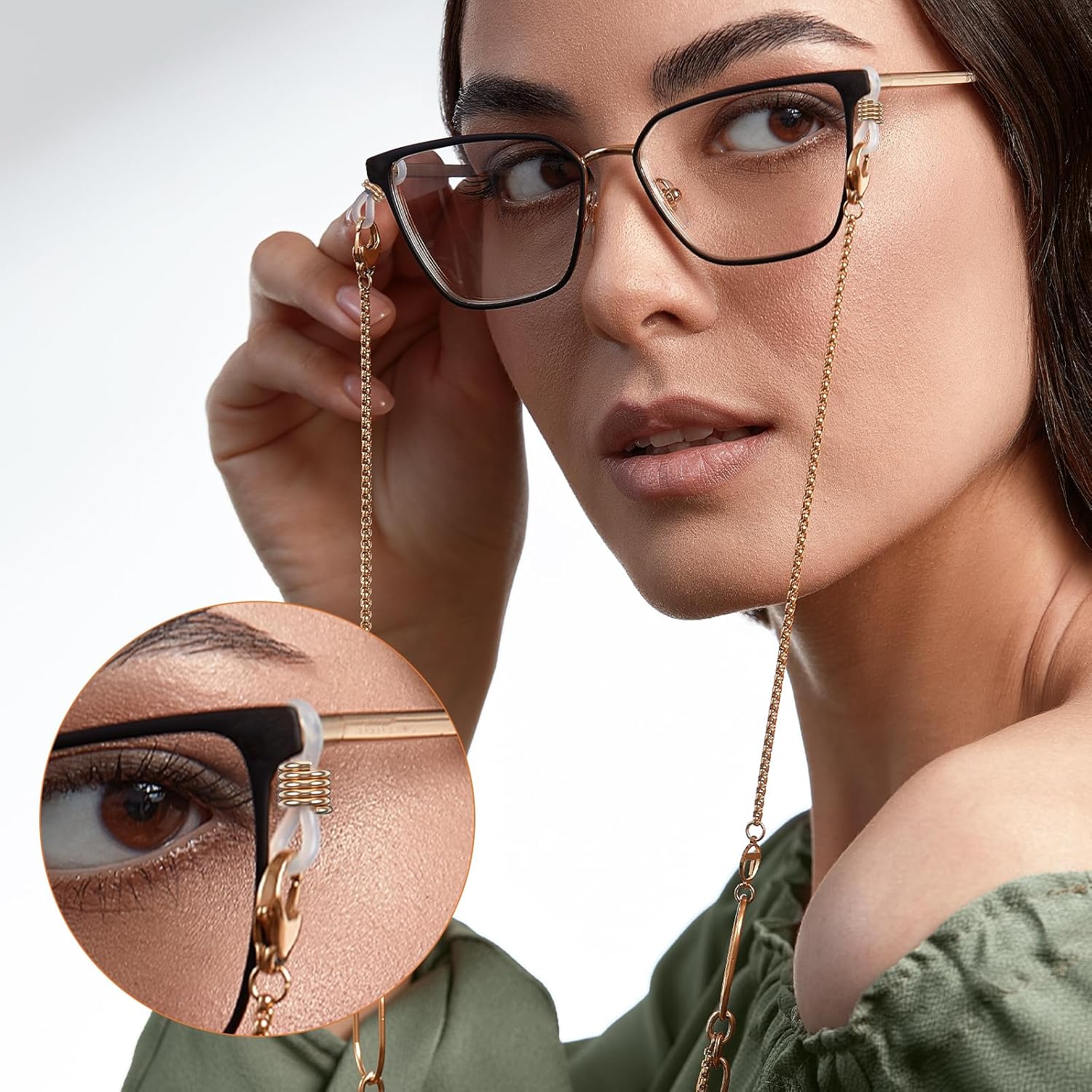 Eyeglass Chain Ends, 40 Pcs Adjustable Silicone Eyeglasses Chain Connector Anti Slip Glasses Chains Rubber Loops Eyeglass Strap Retainer for Eye Glasses Sunglasses Holder Necklace Chains - Image 6