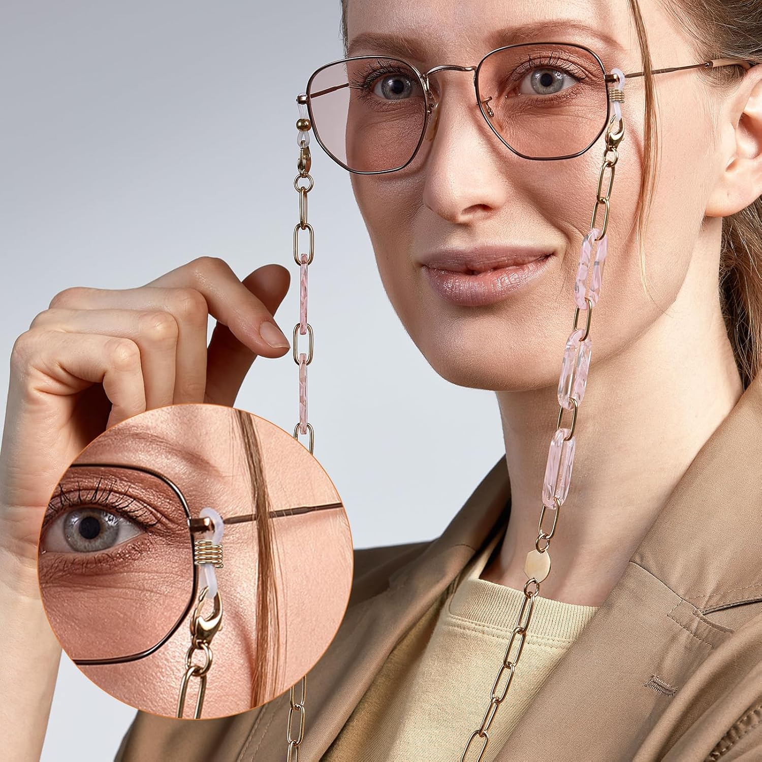 Eyeglass Chain Ends, 40 Pcs Adjustable Silicone Eyeglasses Chain Connector Anti Slip Glasses Chains Rubber Loops Eyeglass Strap Retainer for Eye Glasses Sunglasses Holder Necklace Chains - Image 7