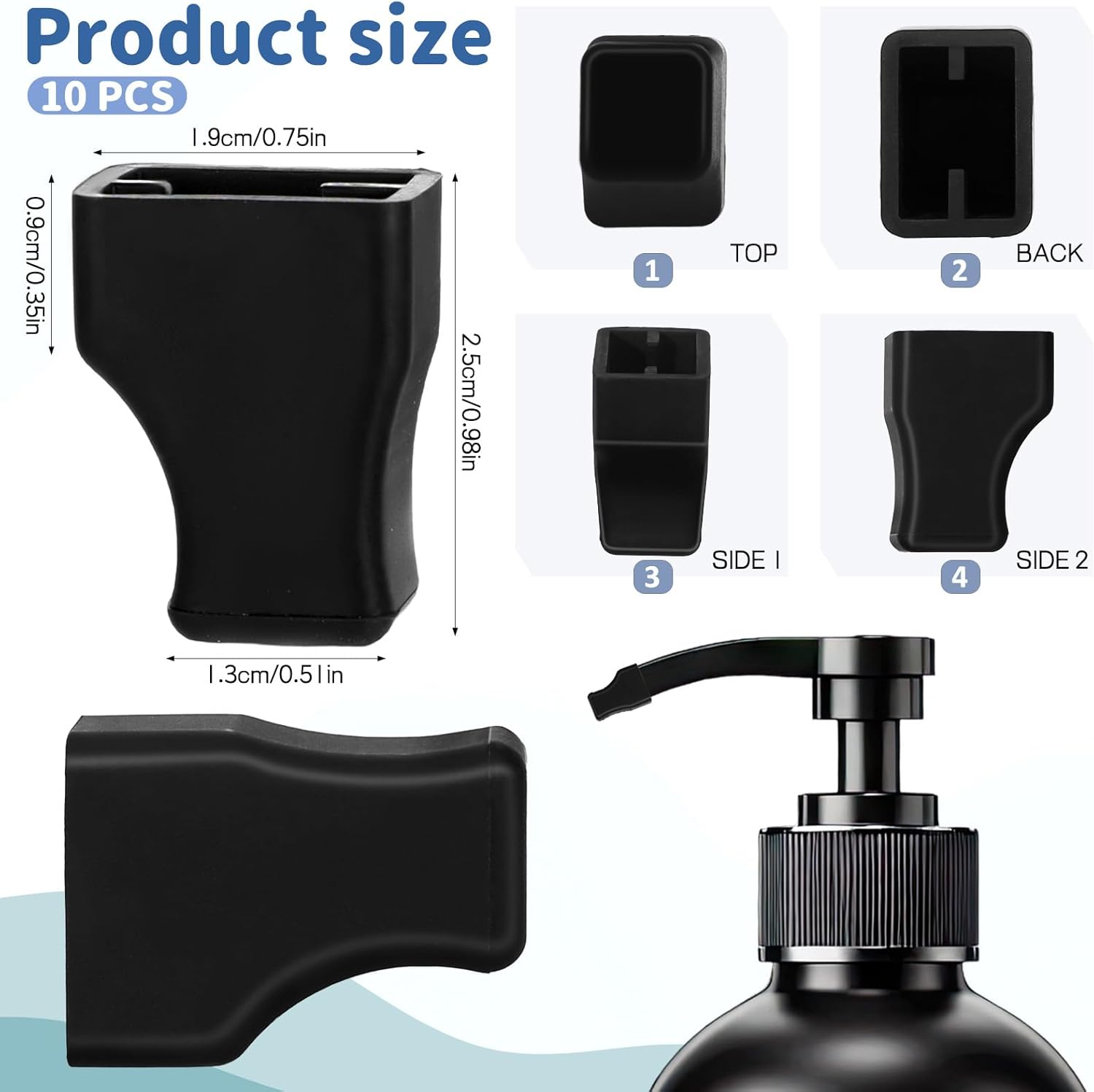 10 PCS Syrup Pump Caps, Syrup Pump Covers Black Rubber Coffee Syrups Pumps Tip Covers Portable Practical Pourer Cap Keep Syrups Sugar Condiments Olive Clean for Pour Dispenser, Oil Liquor Bottle - Image 3