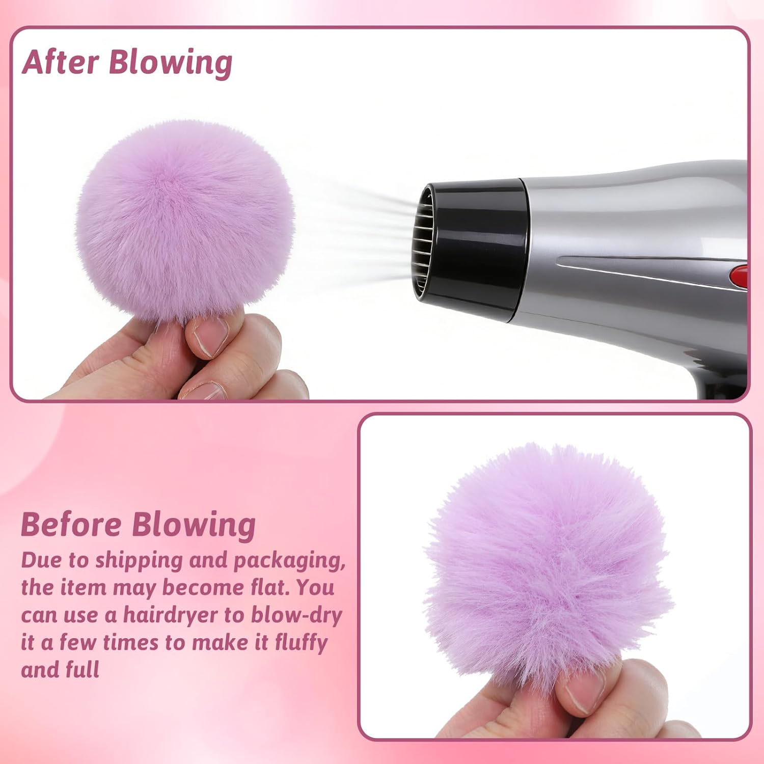 4 Pcs Pom Pom Keychains, Artificial Fur Ball Keychain Charms Ball Keyrings, Soft Fluffy Plush Tote Pendant Pompom Key Chains, Cute Colorful Car Bag Charm Purse Bag Accessories for Women (4 Colors) - Image 5