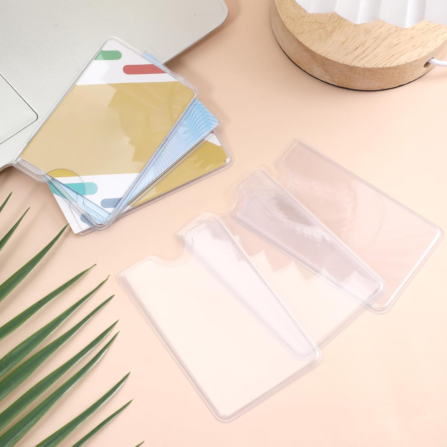 8 Pcs Plastic Credit Card Sleeves for Wallet, Clear Social Security Cards Protector, Waterproof Card Holders Sleeves, Side Loading Protectors for Driver's License, Debit Cards (3.6