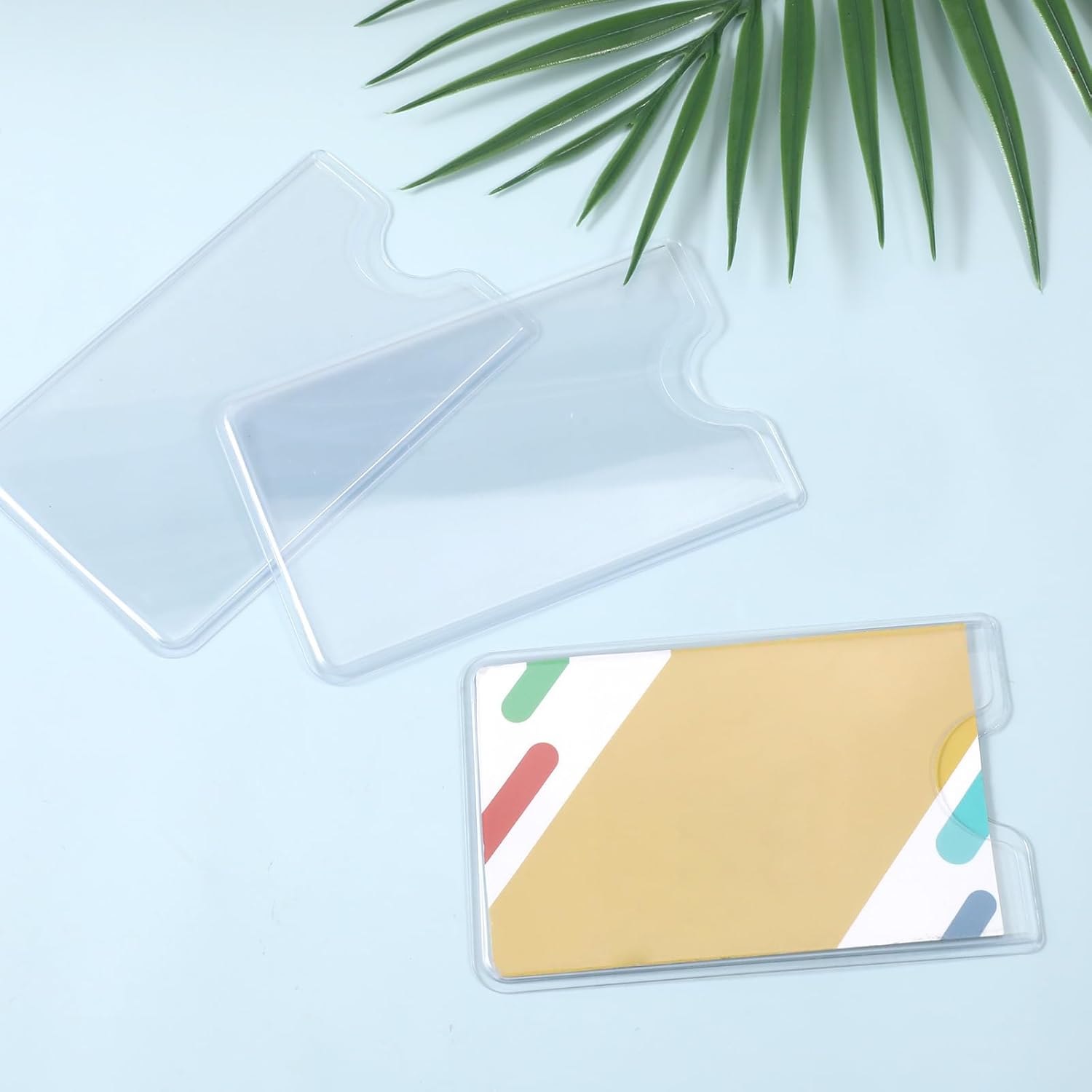 8 Pcs Plastic Credit Card Sleeves for Wallet, Clear Social Security Cards Protector, Waterproof Card Holders Sleeves, Side Loading Protectors for Driver's License, Debit Cards (3.6