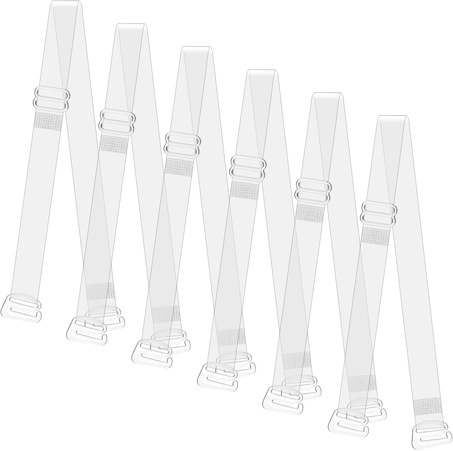 Clear Bra Straps for Women, 3 Pairs Clear Bra Straps Soft Non-slip Transparent Bras Strap 12 mm Thin TPU Invisible Adjustable Shoulder Strap for Women Girls Strapless Bras - Image 1