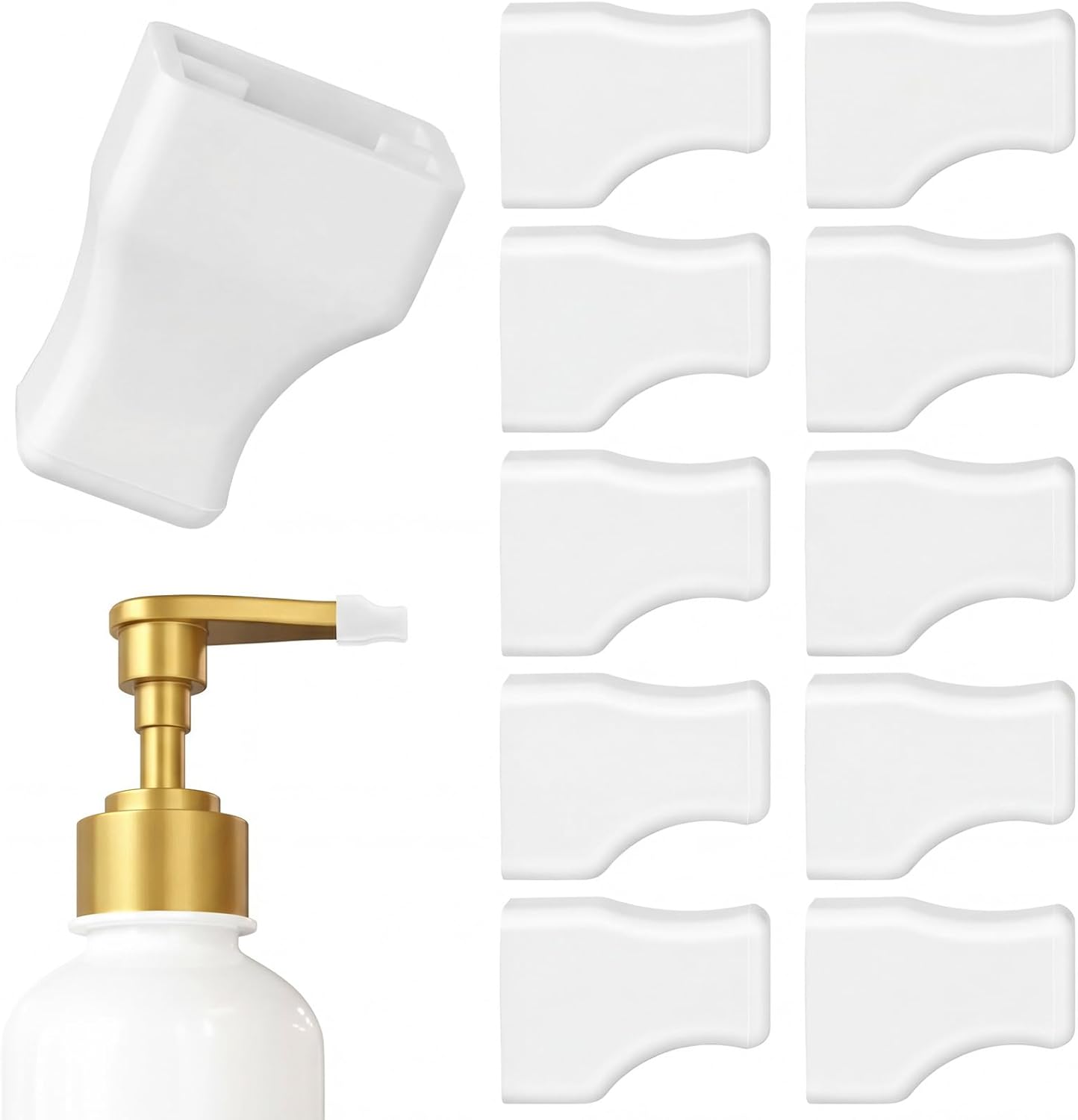 10 Pcs Coffee Syrup Pump Tip Covers, White Rubber Pourer Cap Fits for Syrup Pump, Pour Dispenser, Oil Liquor Bottle, Keep Sugar Condiments Olive Clean Preserved - Image 1