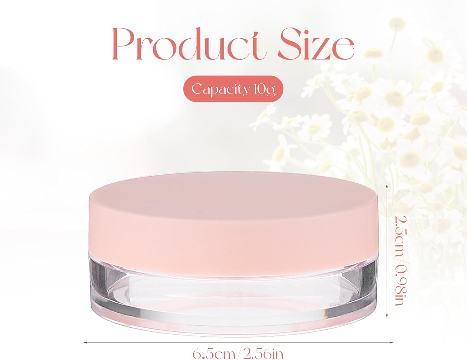 10ml (0.34oz) Loose Powder Containers, No Leak Plastic Empty Reusable Refillable Travel Compact Portable Makeup Powder Case Container with Pink Screw Lid, Elastic Net Sifter Sponge Puff - Image 4