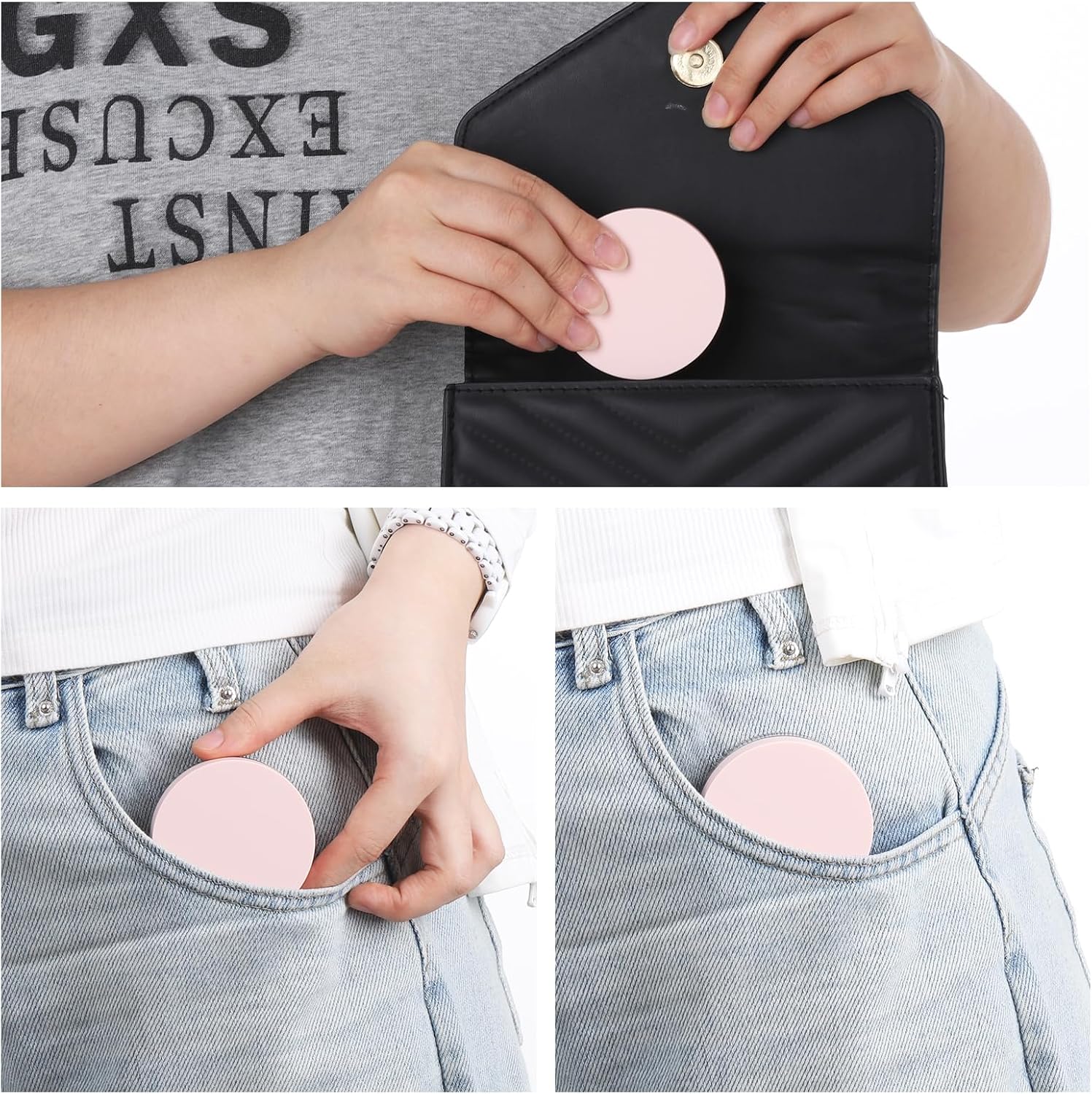 10ml (0.34oz) Loose Powder Containers, No Leak Plastic Empty Reusable Refillable Travel Compact Portable Makeup Powder Case Container with Pink Screw Lid, Elastic Net Sifter Sponge Puff - Image 5