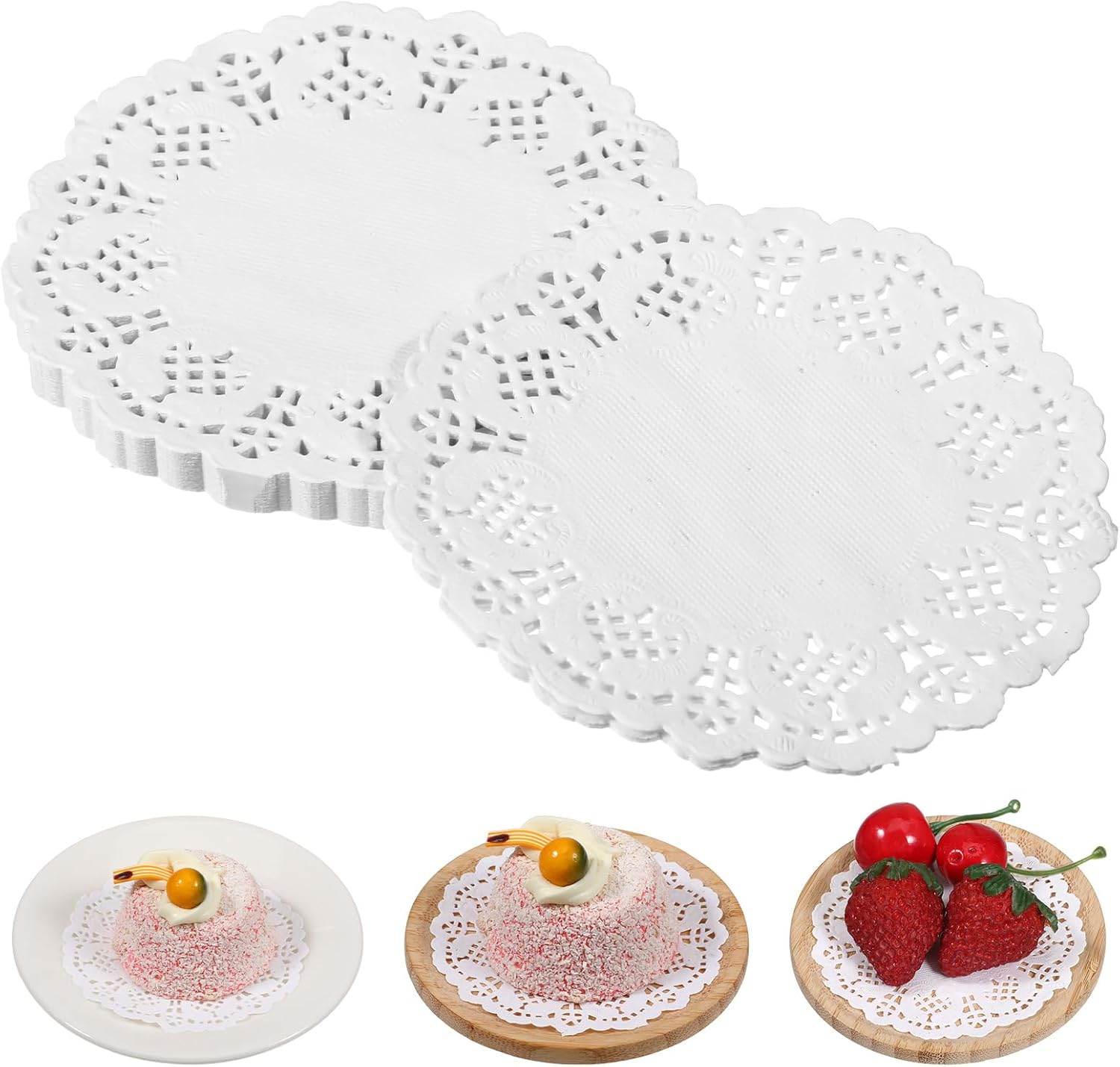 Paper Doilies, 200 Pcs 3.5 Inch Lace Doilies Paper Round Disposable Placemats White-Doilies for Tables Dessert Trays Party Craft Wedding Birthday Cakes Tableware Decorations - Image 1