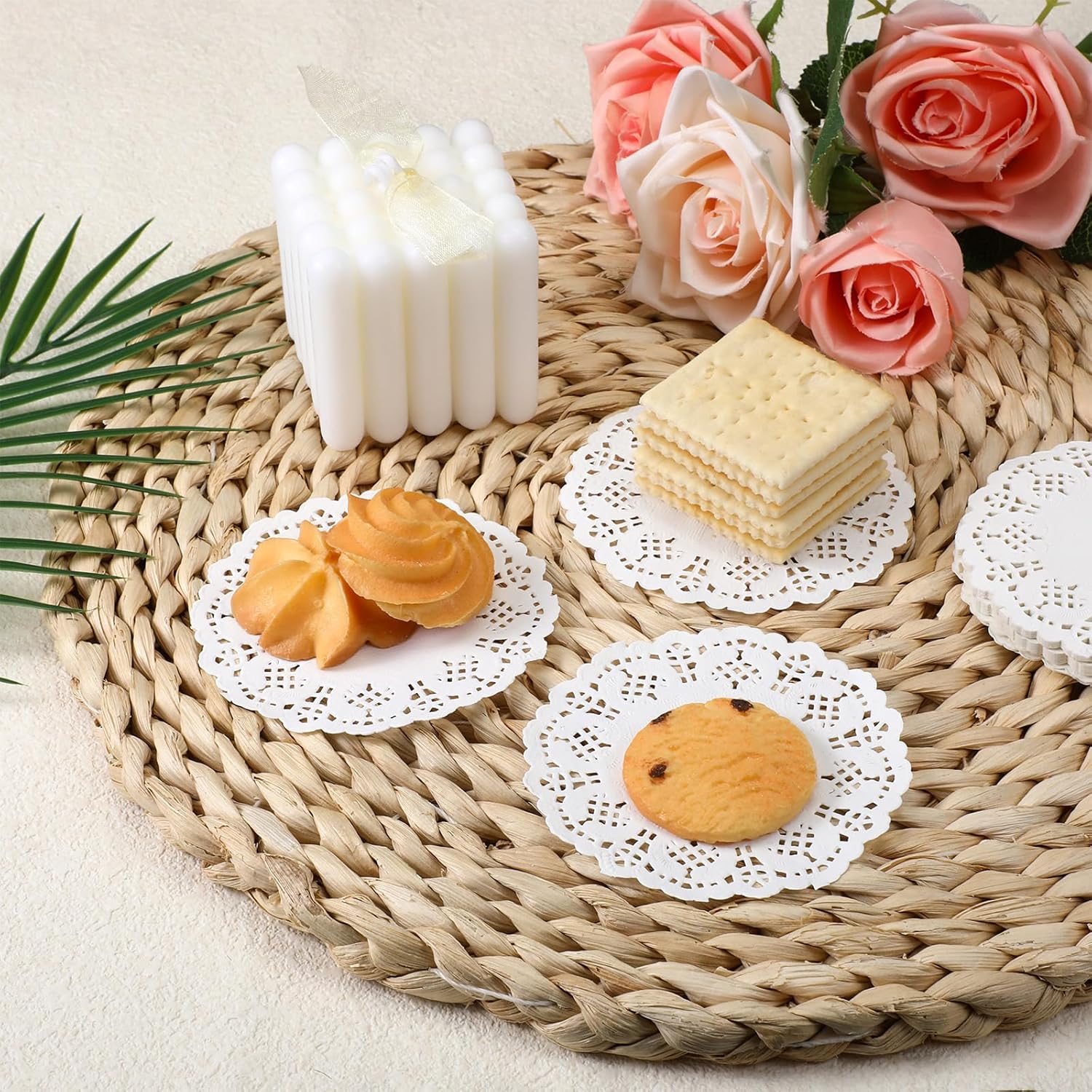 Paper Doilies, 200 Pcs 3.5 Inch Lace Doilies Paper Round Disposable Placemats White-Doilies for Tables Dessert Trays Party Craft Wedding Birthday Cakes Tableware Decorations - Image 2