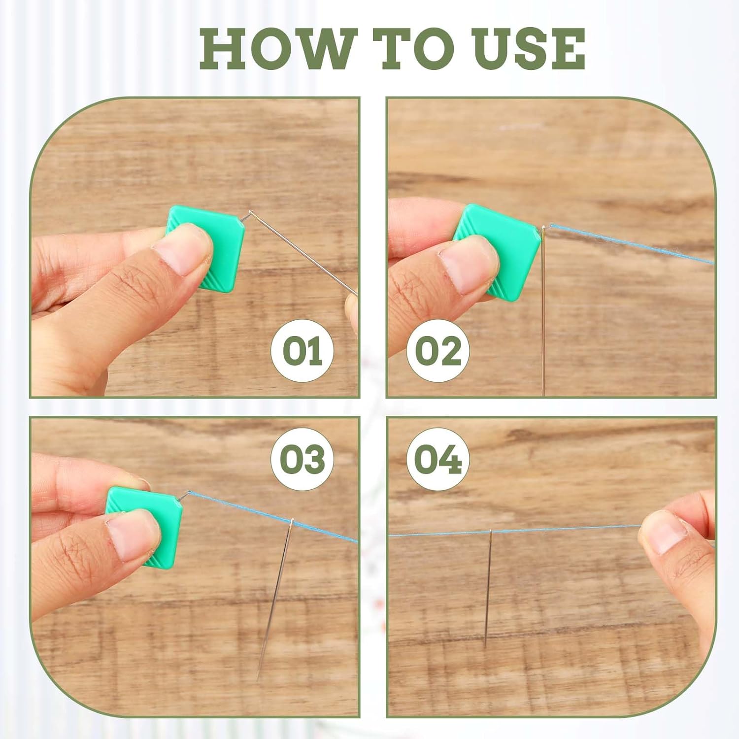 10 PCS Needle Threaders, Automatic Needle Threader for Sewing Machine Square Plastic Self Threading Needles Threader Tool for Embroidery Floss, Hand Sewing, Cross-Stitch Craft, Fits All Needles Sizes - Image 3