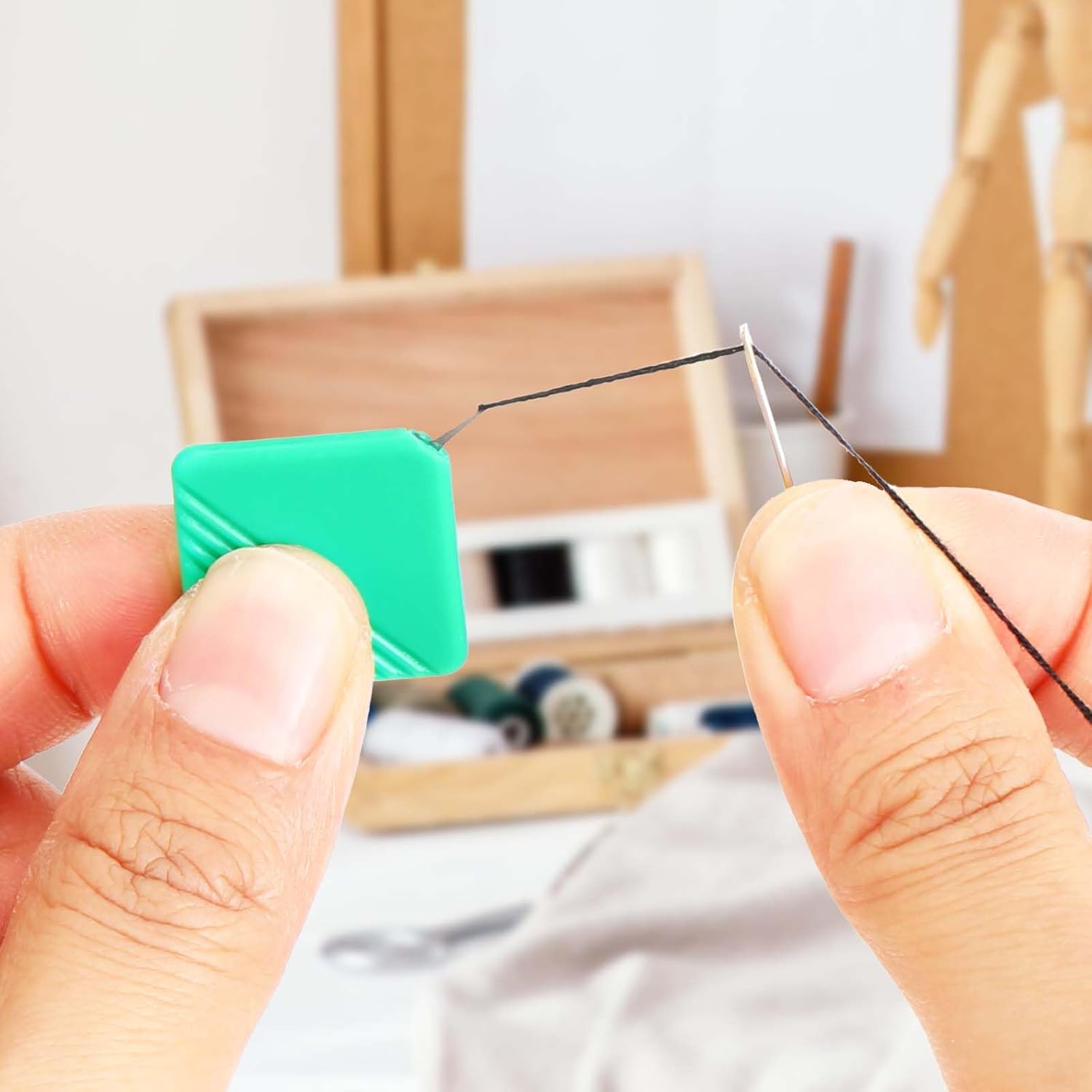 10 PCS Needle Threaders, Automatic Needle Threader for Sewing Machine Square Plastic Self Threading Needles Threader Tool for Embroidery Floss, Hand Sewing, Cross-Stitch Craft, Fits All Needles Sizes - Image 4