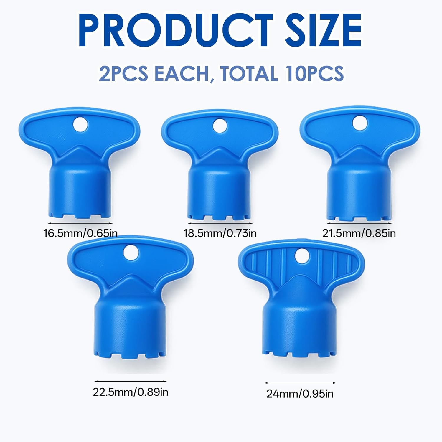 10 Pieces Faucet Aerator Removal Tool, Aerator Wrench Key Set Universal Sink Removal Wrench Tool with 5 Sizes M16.5, M21.5, M22.5, M24 for Bathroom Kitchen Faucet Maintenance - Image 3