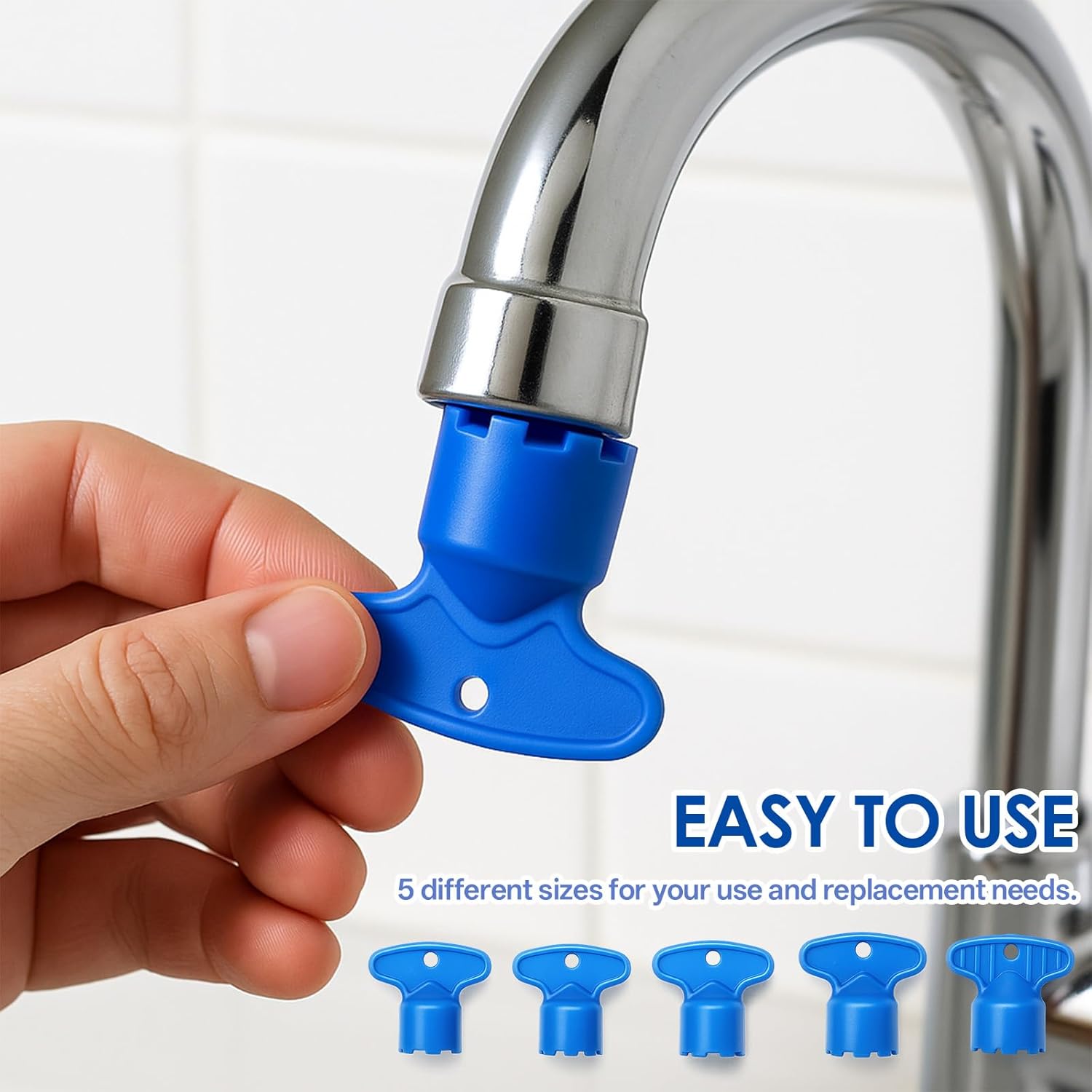 10 Pieces Faucet Aerator Removal Tool, Aerator Wrench Key Set Universal Sink Removal Wrench Tool with 5 Sizes M16.5, M21.5, M22.5, M24 for Bathroom Kitchen Faucet Maintenance - Image 6