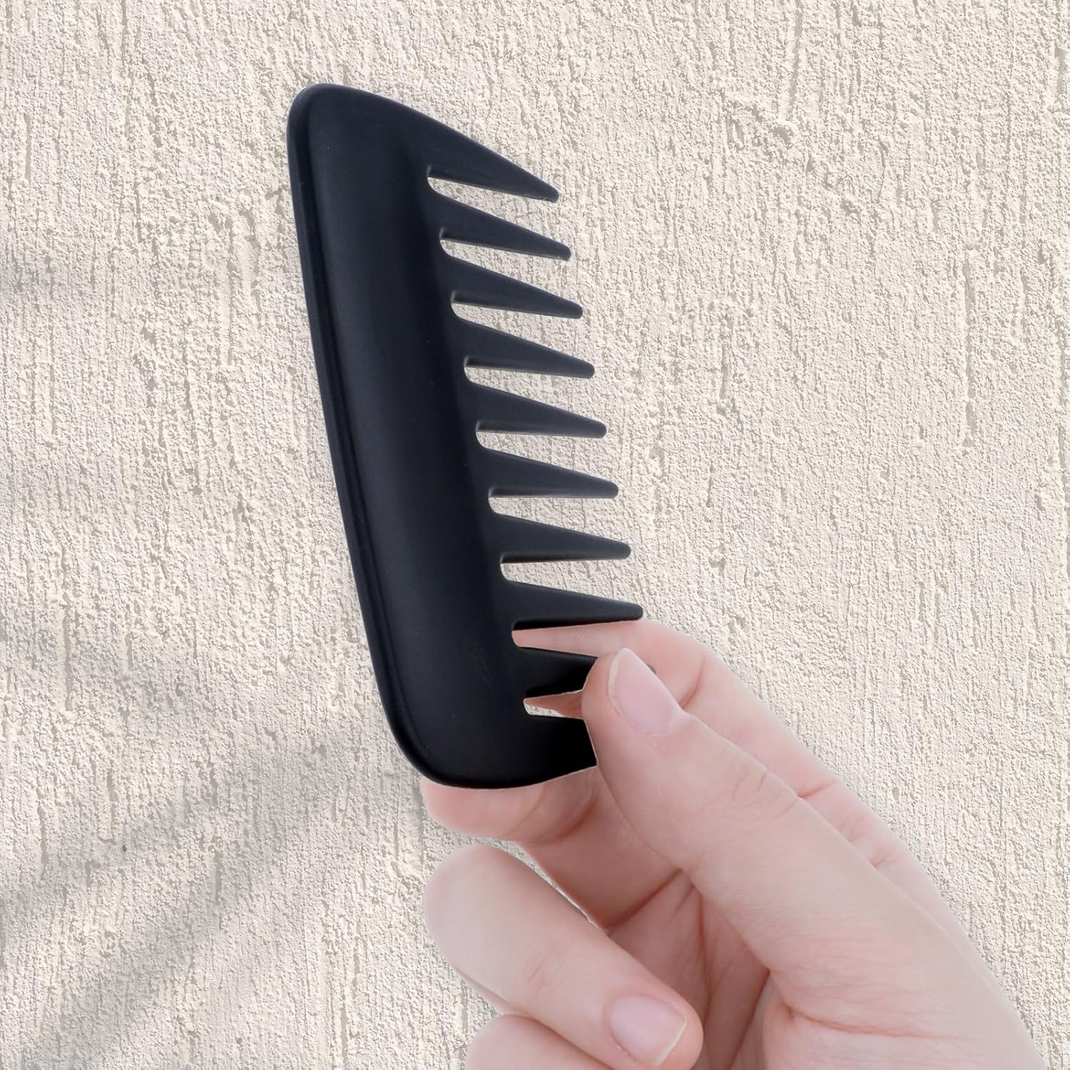 2 Pcs Wide Tooth Comb, Pocket Small Travel Mini Curly Hair Comb Wallet Shower Styling Comb Suitable for Women and Men Straight, Curly Hair, Wet and Dry Hair for Travel and Home Use, Black - Image 5