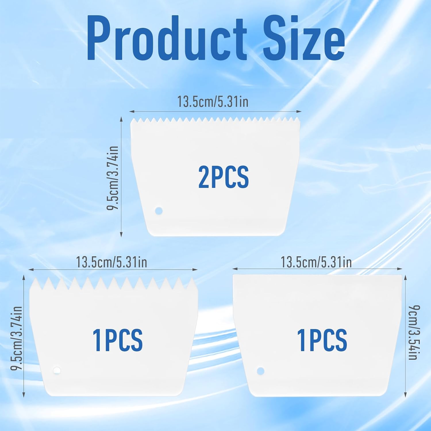 Adhesive Spreader, 4 Pcs Notched Glue Spreader Kits Plastic Notched Trowel 0.5