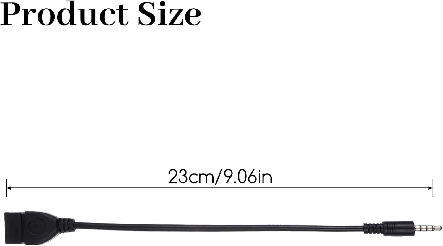 USB to AUX Audio Adapter, 3.5 mm Male AUX Audio Jack Plug to USB 2.0 Female Converter Adapter Cable Cord 9 Inch Length Black OTG Adapters Accessories for Car Playing Music with U-Disk - Image 3