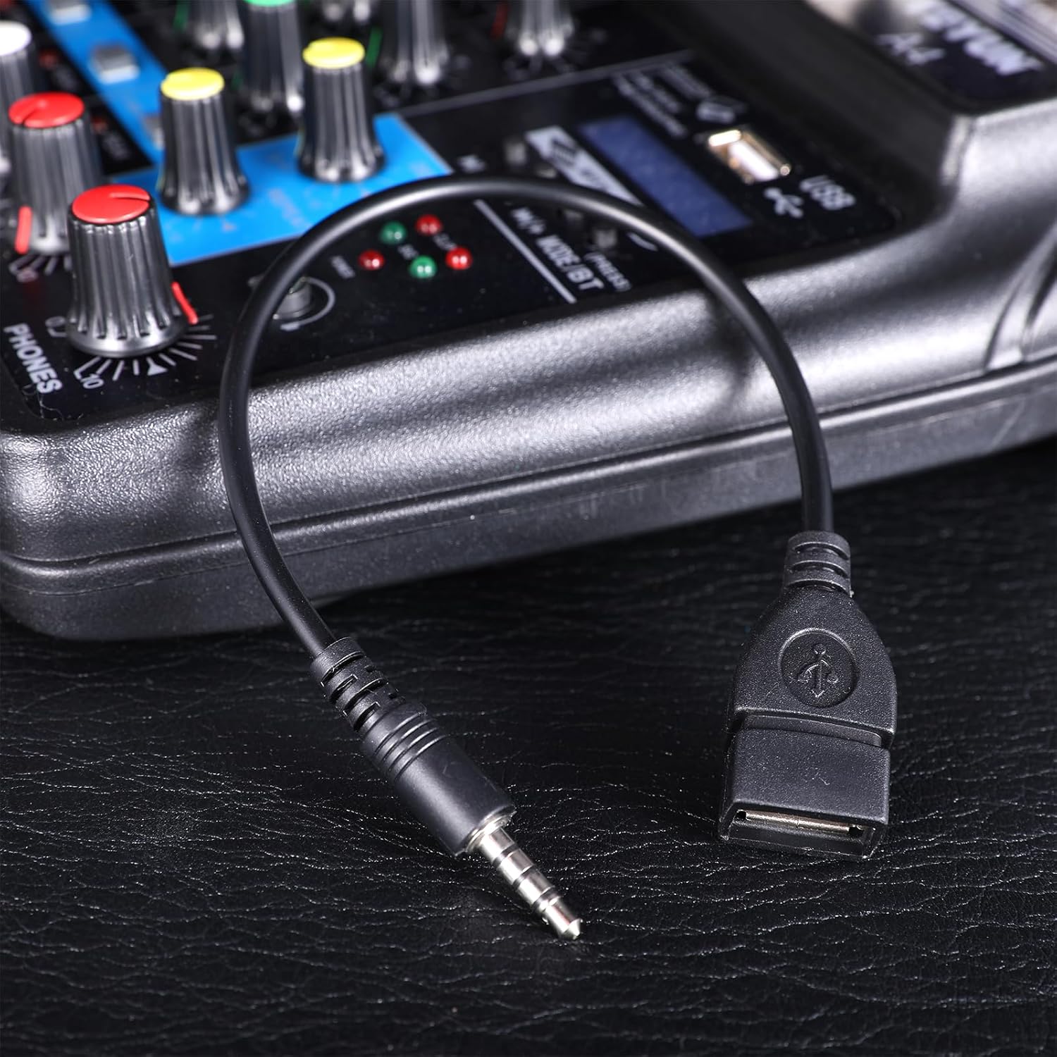 USB to AUX Audio Adapter, 3.5 mm Male AUX Audio Jack Plug to USB 2.0 Female Converter Adapter Cable Cord 9 Inch Length Black OTG Adapters Accessories for Car Playing Music with U-Disk - Image 5