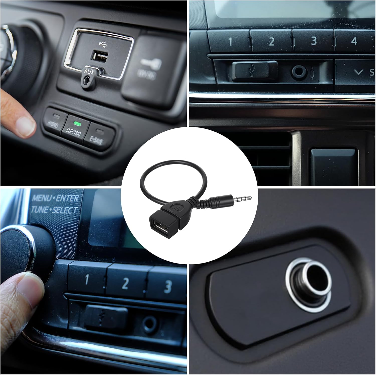 USB to AUX Audio Adapter, 3.5 mm Male AUX Audio Jack Plug to USB 2.0 Female Converter Adapter Cable Cord 9 Inch Length Black OTG Adapters Accessories for Car Playing Music with U-Disk - Image 6