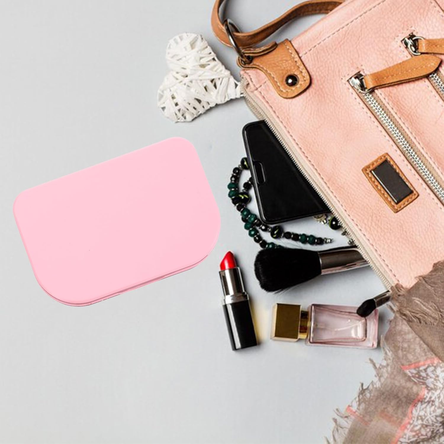 Eyelash Storage Case, 3 Layer Lash Case Makeup Storage Box with Makeup Mirror Empty Travel Cases Cosmetic Organizer Box Fake Eyelash Container Lash Packaging (Pink) - Image 6