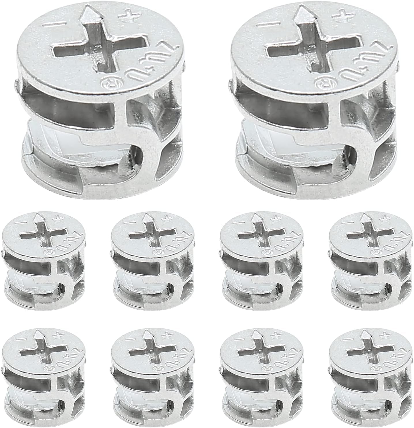 10 Pcs Cam Locks for Furniture, 12x10 mm Furniture Connecter Cam Lock Cabinet Drawer Fastener, Eccentric Locking Nuts Connectors Furnitures Repair Assembly Hardware Parts Fastener for Wardrobe Dresser - Image 1