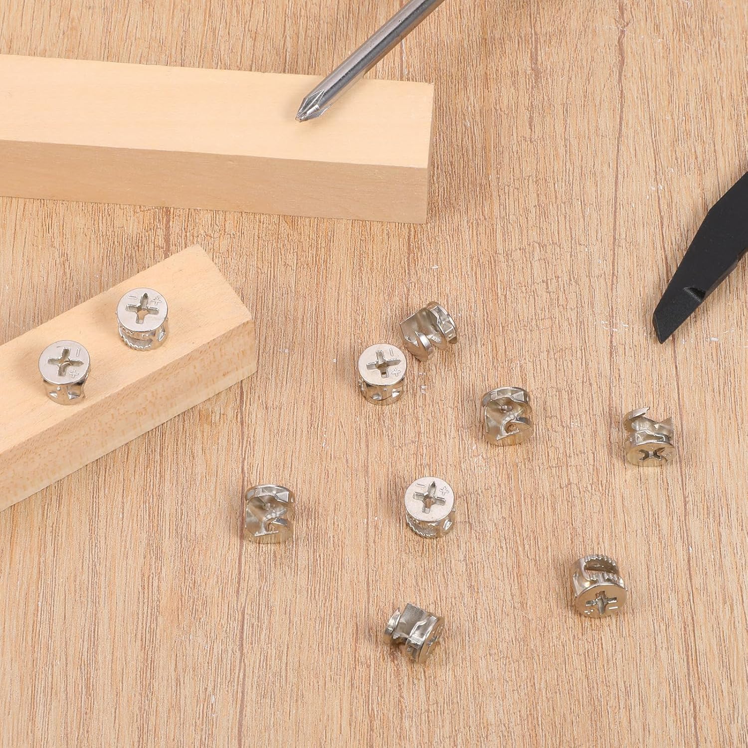 10 Pcs Cam Locks for Furniture, 12x10 mm Furniture Connecter Cam Lock Cabinet Drawer Fastener, Eccentric Locking Nuts Connectors Furnitures Repair Assembly Hardware Parts Fastener for Wardrobe Dresser - Image 2