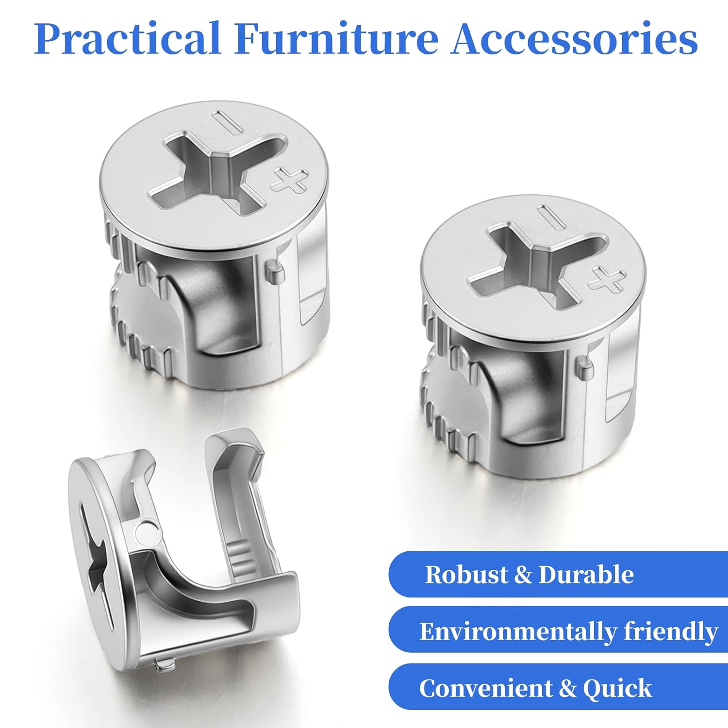 10 Pcs Cam Locks for Furniture, 12x10 mm Furniture Connecter Cam Lock Cabinet Drawer Fastener, Eccentric Locking Nuts Connectors Furnitures Repair Assembly Hardware Parts Fastener for Wardrobe Dresser - Image 4